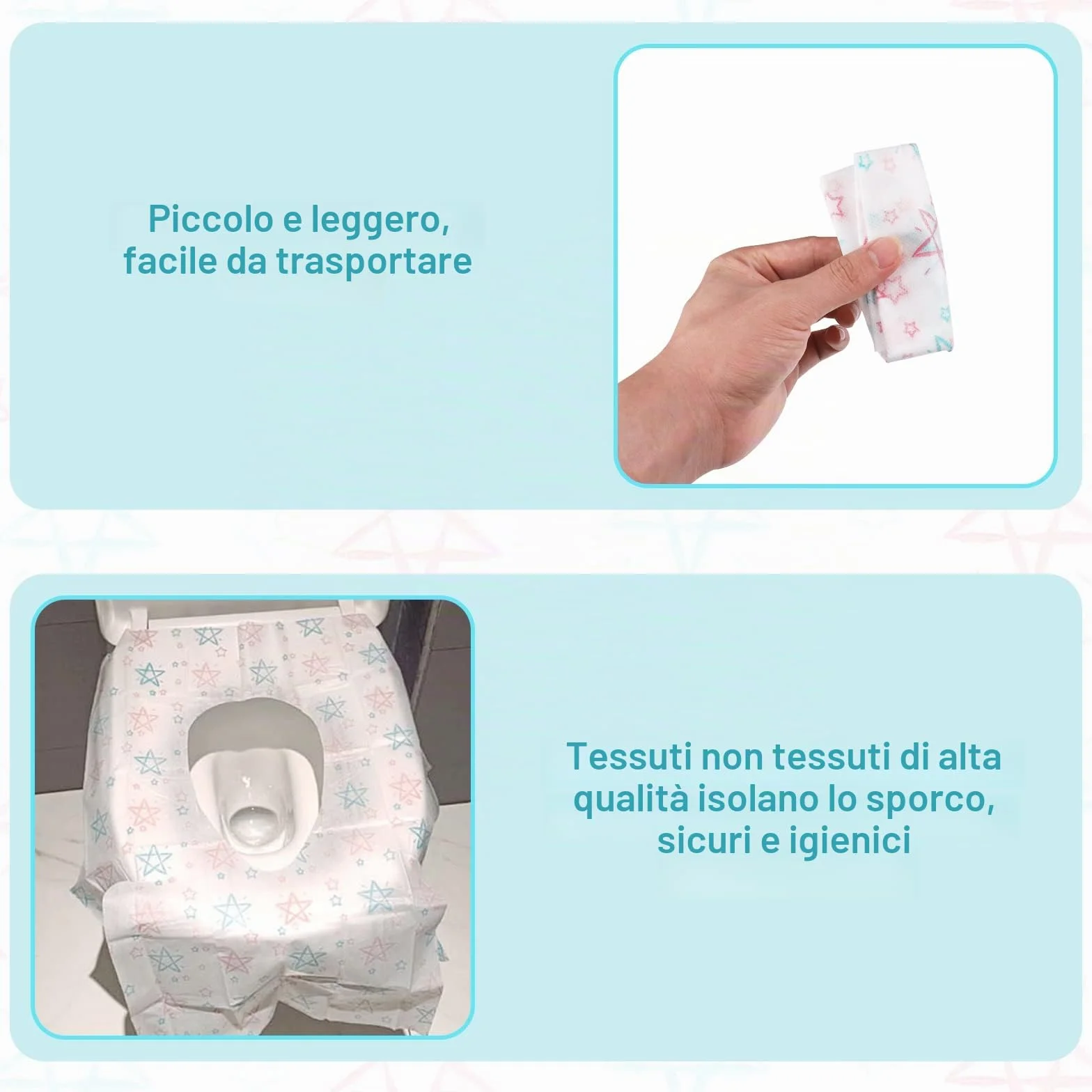 Copriwater Monouso Antibatterico Extra Grande Coprisedili Biodegradabili Impermeabili per WC
