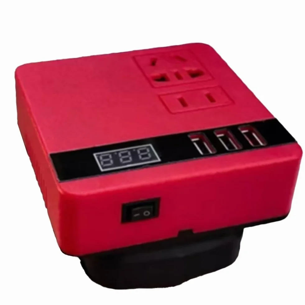 Inverter per batteria al litio con caratteristiche avanzate che forniscono una conversione sicura dell'energia da 21 V CC a 220 V AC facilmente (rosso)