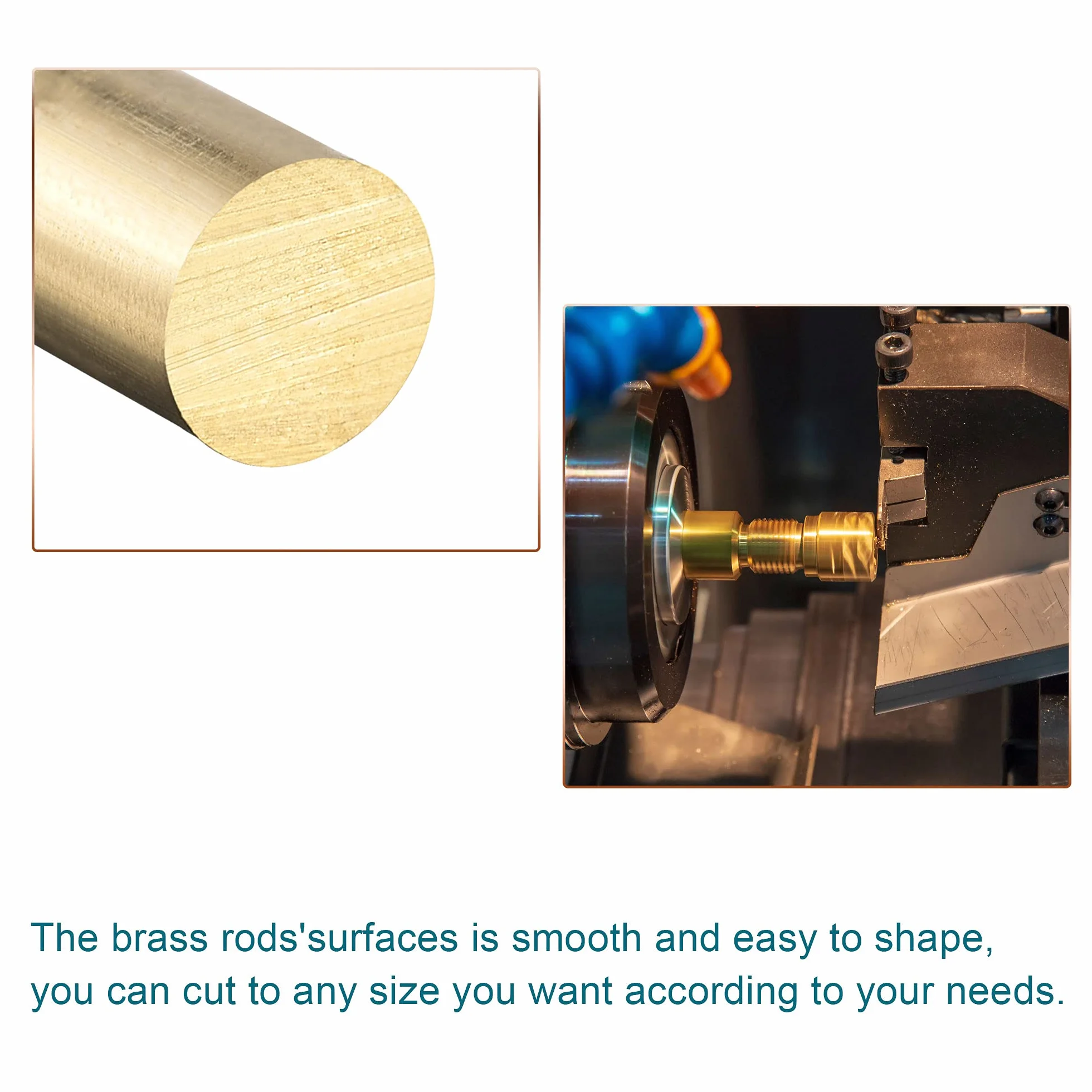 PATIKIL Ottone Stelo Rotondo 6mm 1/4" 250mm Barra Tornio per RC Modello