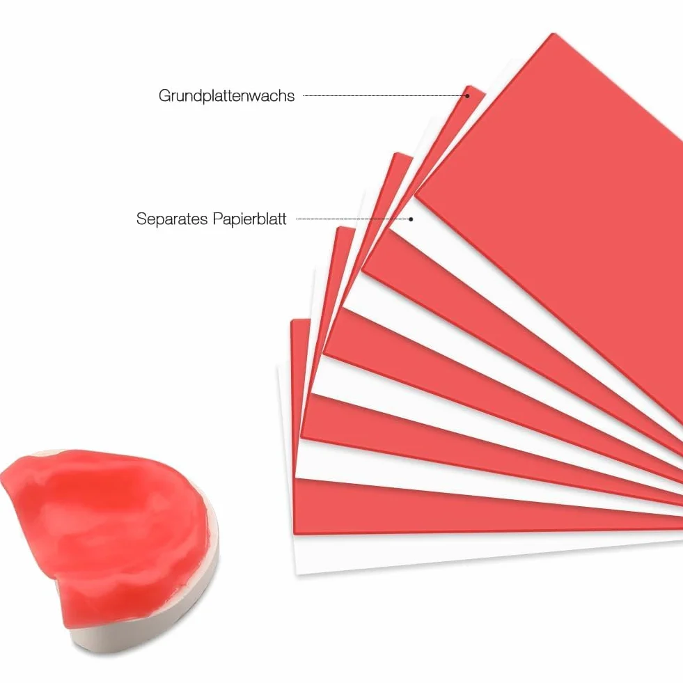 Cera dentale in nylon sottile non restringente 1 mm rosso/rosa 20 fogli