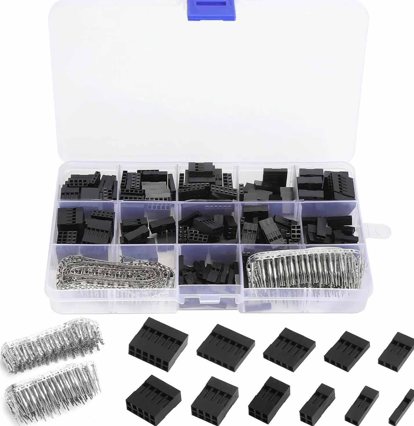 Kit Connettori Dupont 620pcs M/F 2,54mm 1-6 Pin JST per Arduino Raspberry Pi