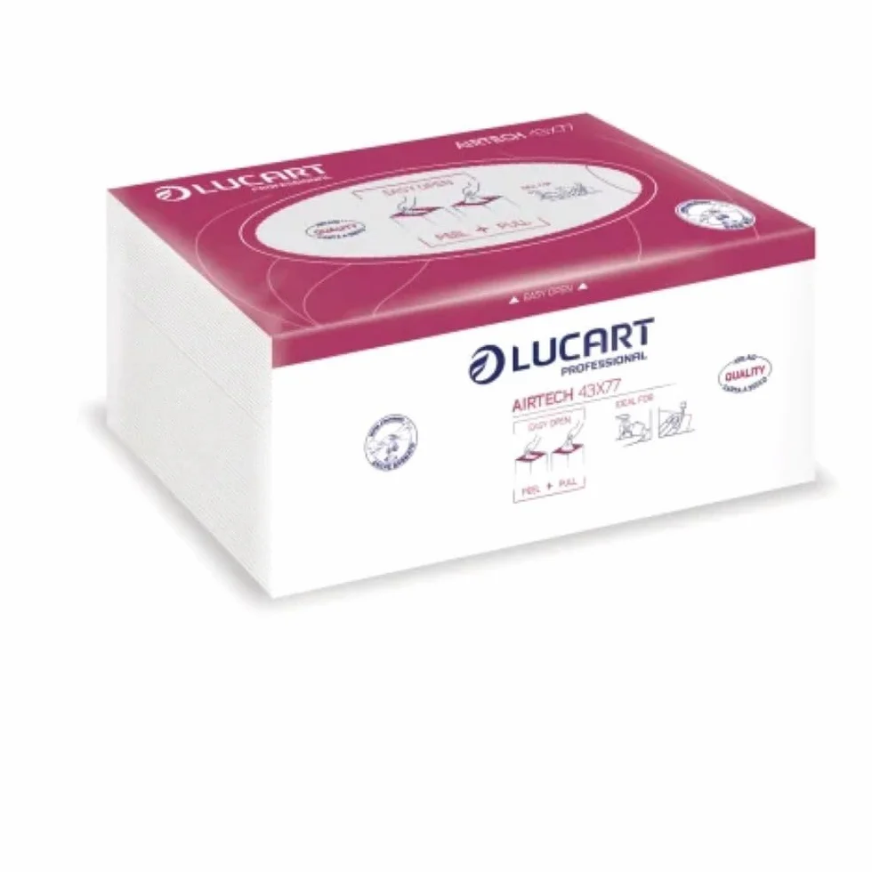 Lucart Professional, Texicell 43x77, Panni Estetica e Parrucchieri in Airlaid, 50 g/mq, Ideali per Usi Professionali, 100 pezzi, 43x77 cm, 1 confezione