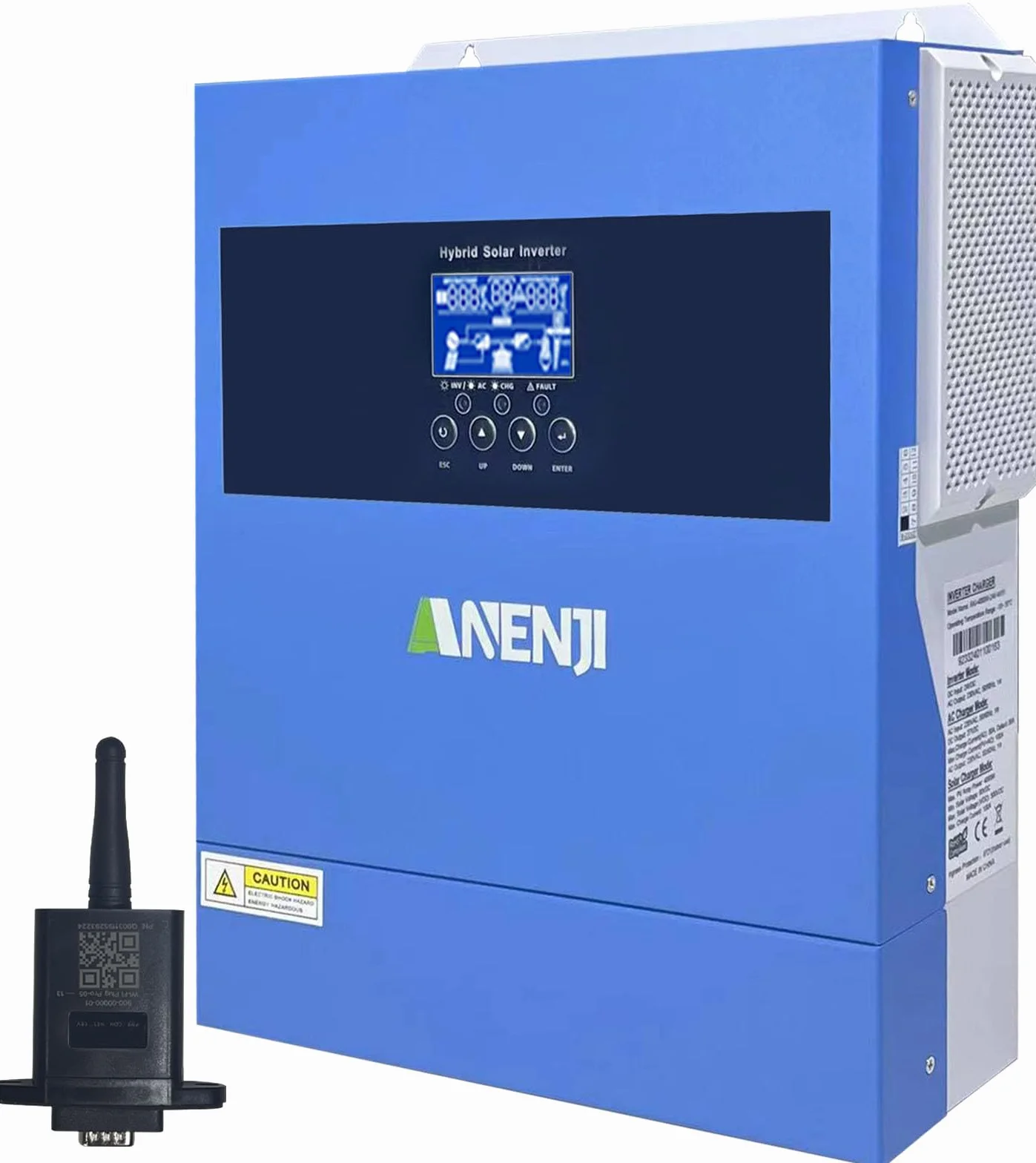 4200W Inverter ibrido a onda sinusoidale pura, Tensione a Circuito Aperto Fotovoltaico 60–500 Vcc Dotato di un MPPT da 100A e di un modulo WiFi integrato, Supporta la modalità senza batteria