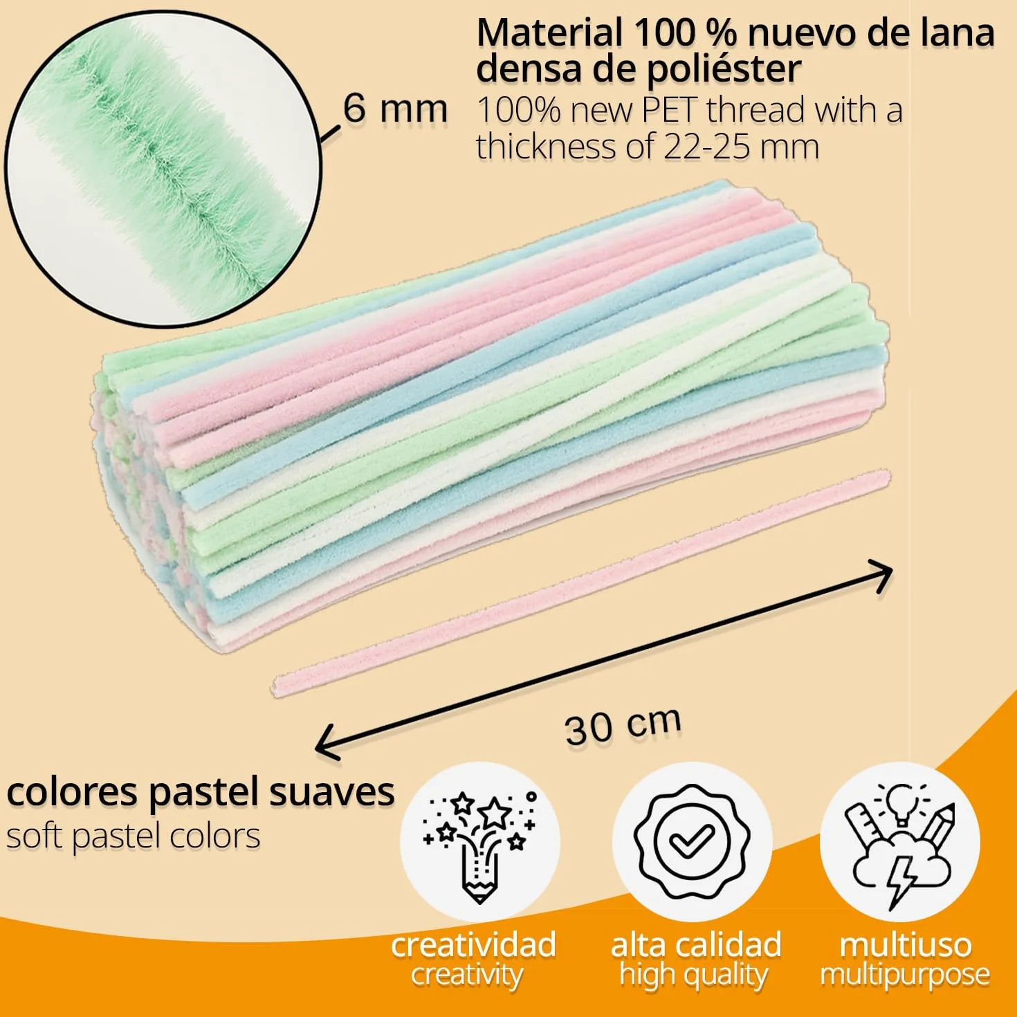 Scovolini per Fai-da-Te 30 cm Azzurro Pastello 50 pz Morbidi e Modellabili OFITURIA