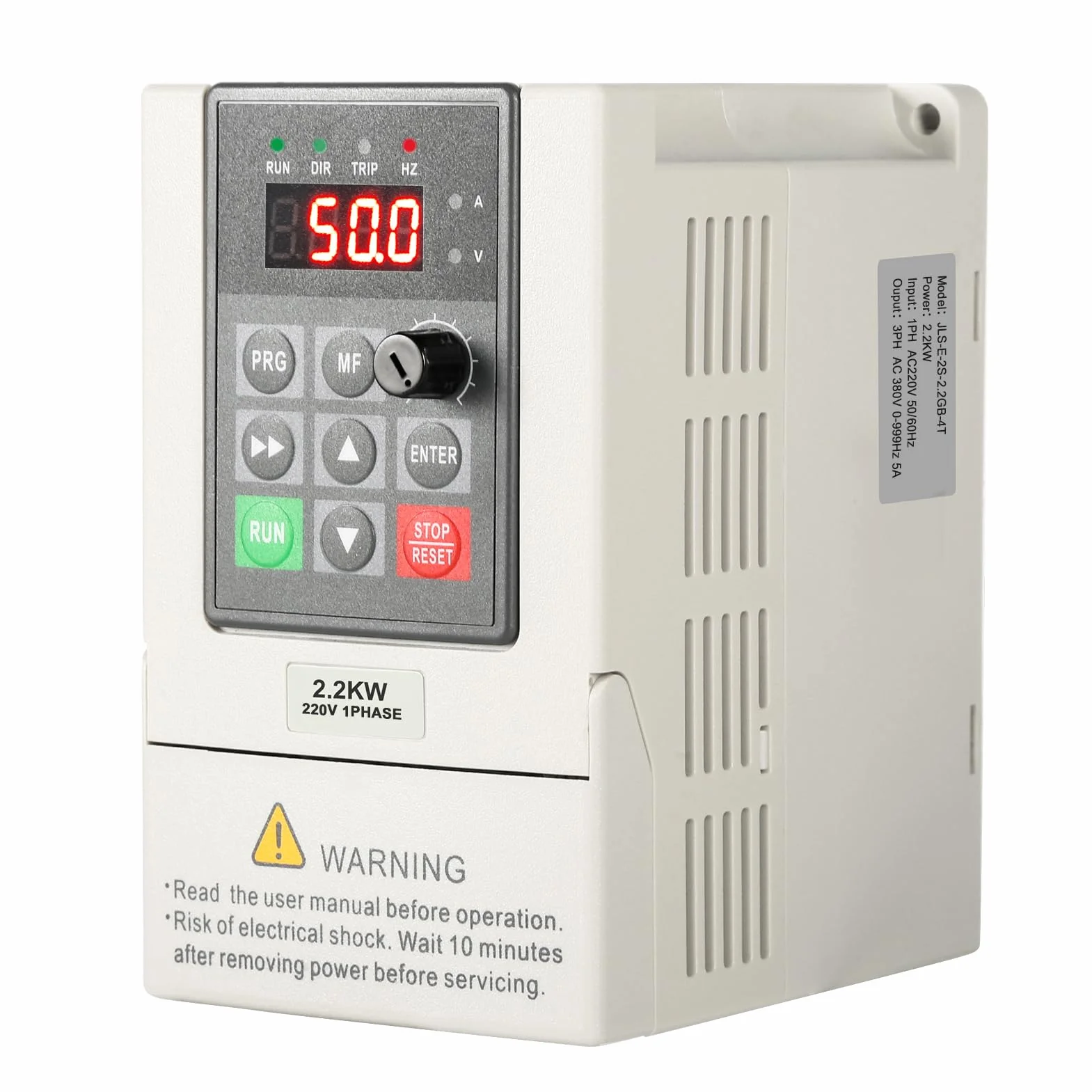 inverter per motori 230 380 Ingresso monofase 220V Uscita trifase 380V 2,2KW Inverter di frequenza CNC Inverter di frequenza Modello di fabbrica JLS-E-2S-2,2GB-4T (con cavo di estensione 2m)