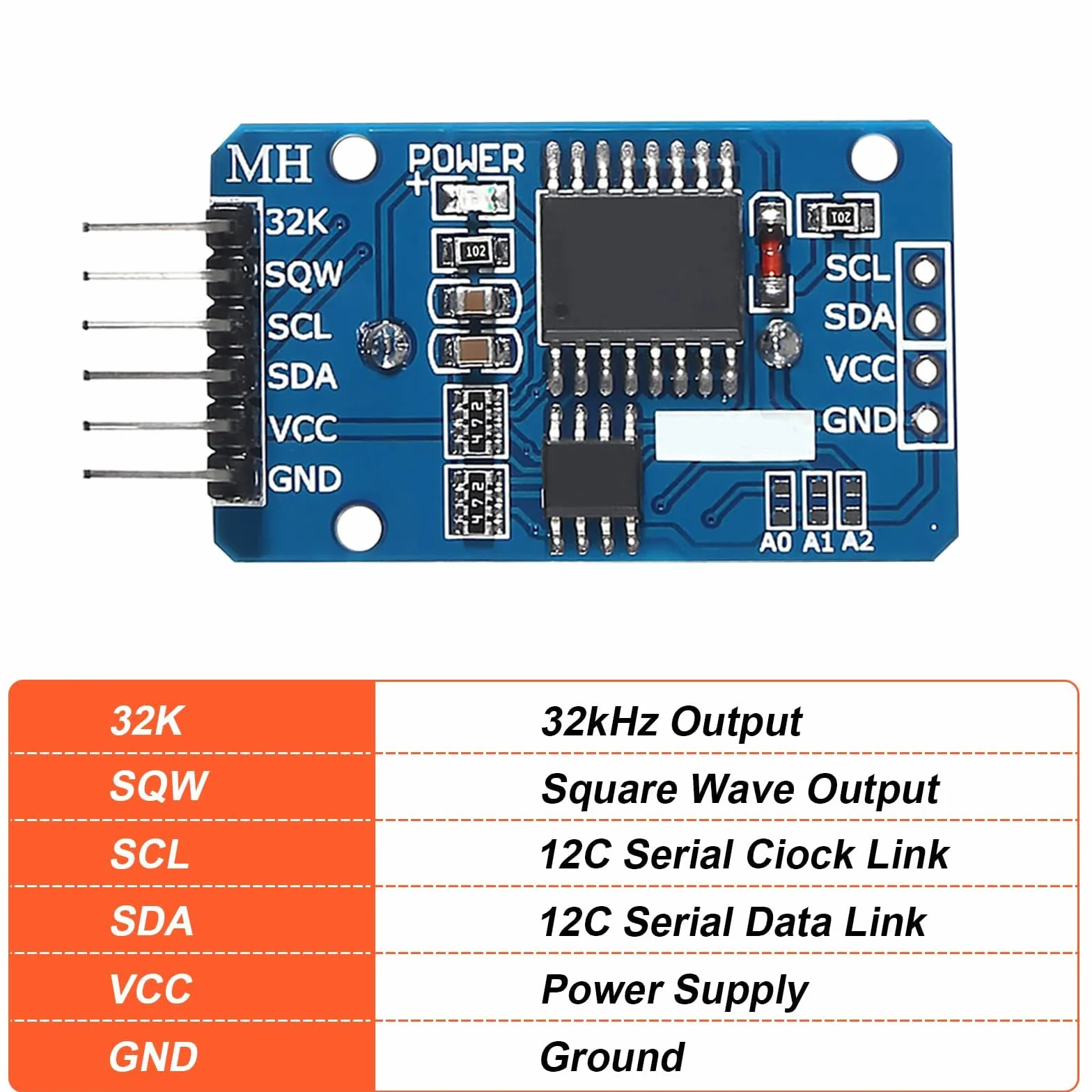 Real-Time Clock RTC modulo compatibile con orologio in tempo reale I2C, modulo orologio I2C RTC per Arduino e Raspberry Pi con batteria (6 pezzi)
