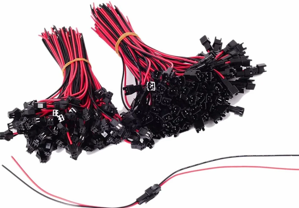 HUAZIZ 50 Pezzi JST SM 2 Pin Connettore, 22 AWG JST 2 Pin Adattatore Micro Elettrico Spina Connettore Maschio e Femmina con 150mm Cavo
