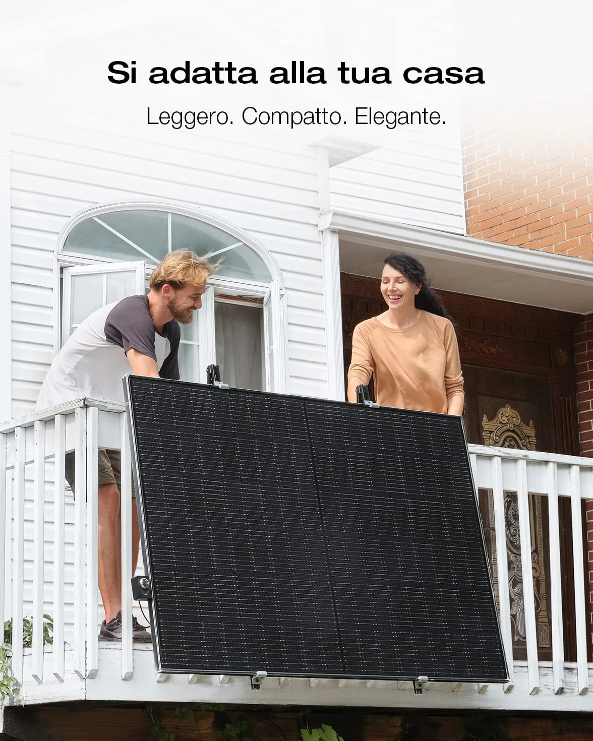 ECOFLOW Impianto fotovoltaico da balcone PowerStream,microinverter grid tie e pannelli solari rigidi 400W×2,compatibile con centrali elettriche portatili e Smart Plug ECOFLOW (Non è incluso il cavo)