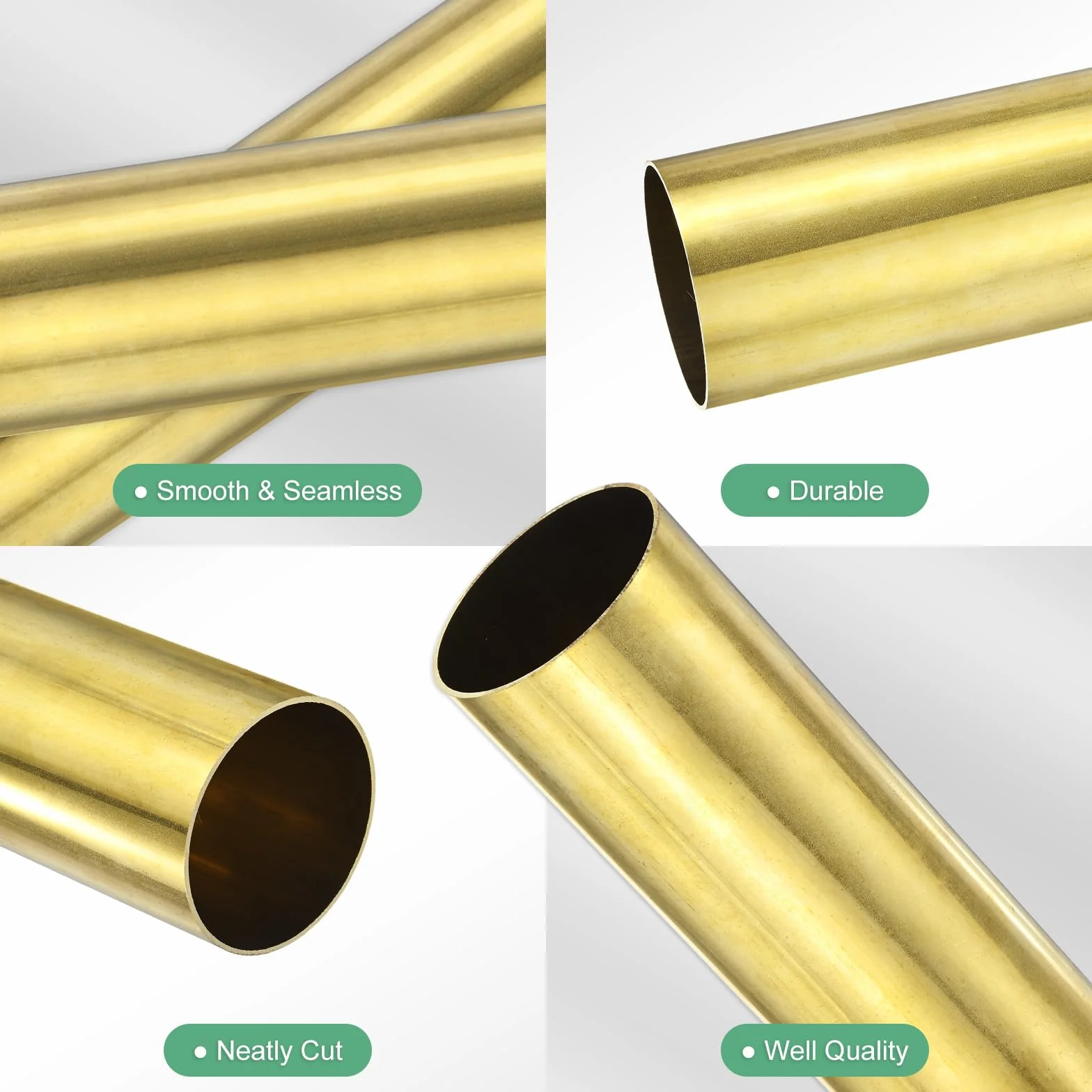 M METERXITY Tubo Rotondo in Ottone H62 200mm Diametro Esterno 50mm Spessore Parete 1mm Senza Cuciture