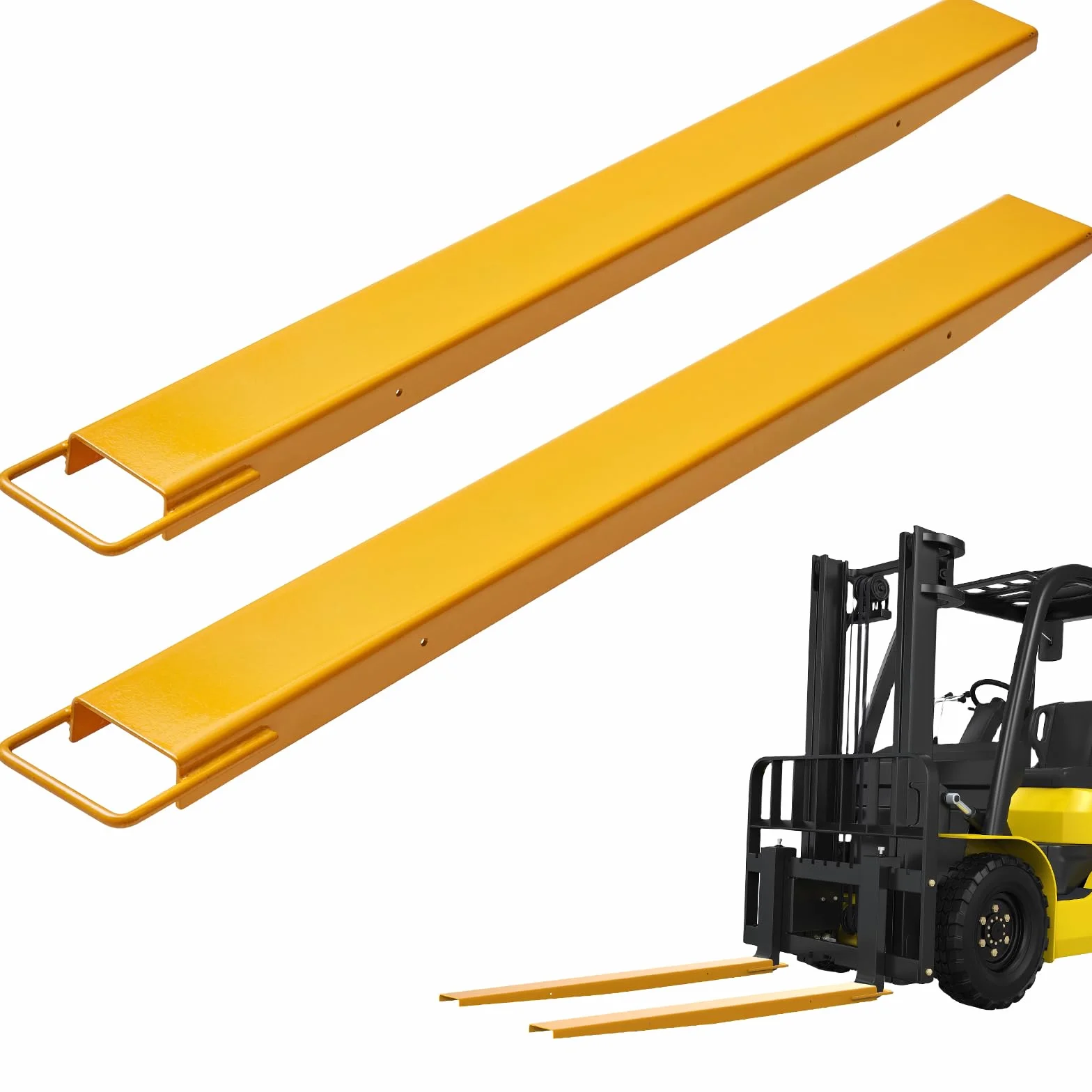 VEVOR Forche per Pallet Lunghezza 1520 mm Capacità Carico max. 1815 Tonnellate, Coppia di Forche per Movimentazione Carico da Benne Trattori Minipala Escavatori in Acciaio, Forche Compatibili 106mm
