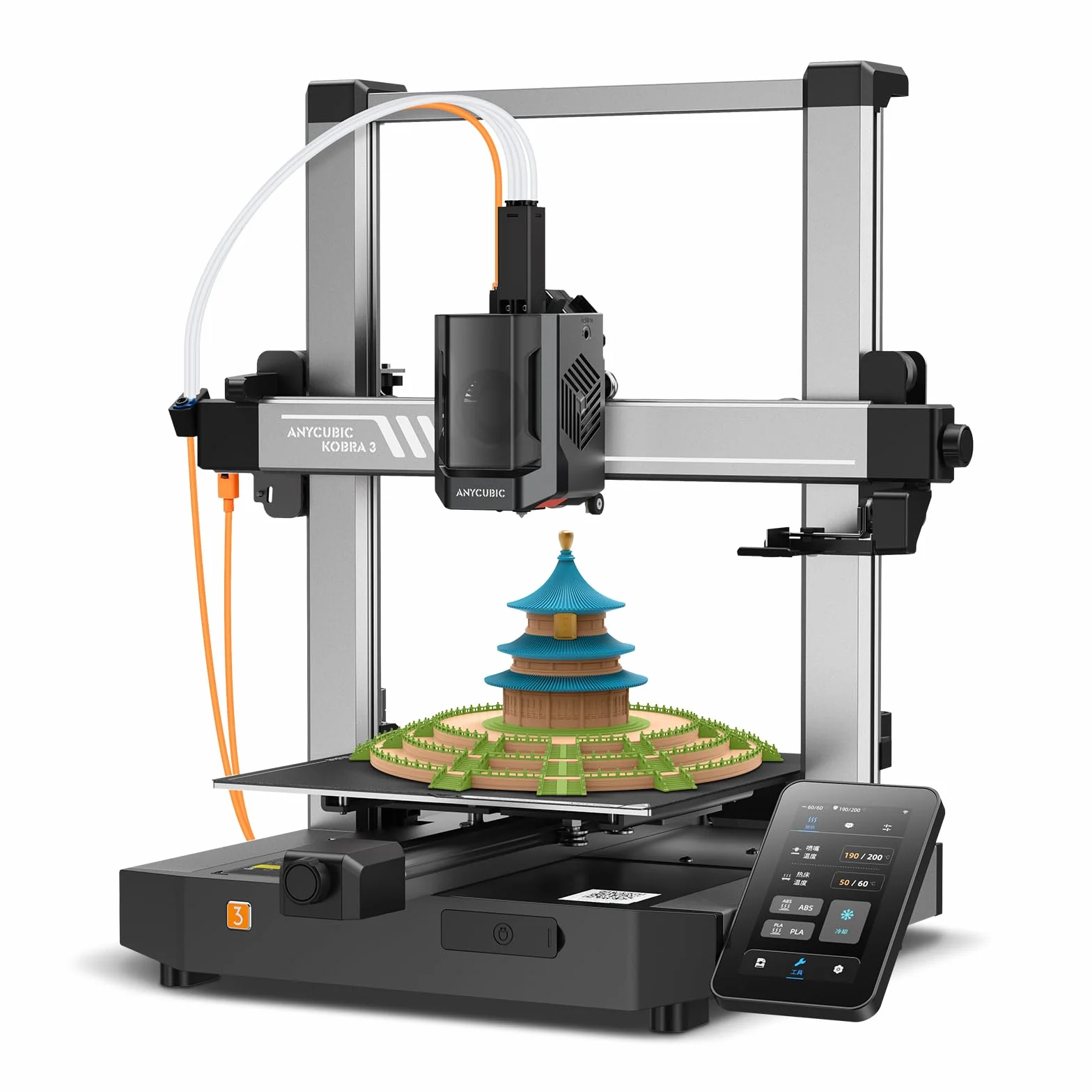ANYCUBIC Kobra 3 Stampante 3D Intelligente per la Stampa Multicolore (da 4 a 8 Colori), Stampante 3D FDM ad Alta Velocità di 600 mm/s,Grande Volume di Stampa 250 * 250 * 260mm