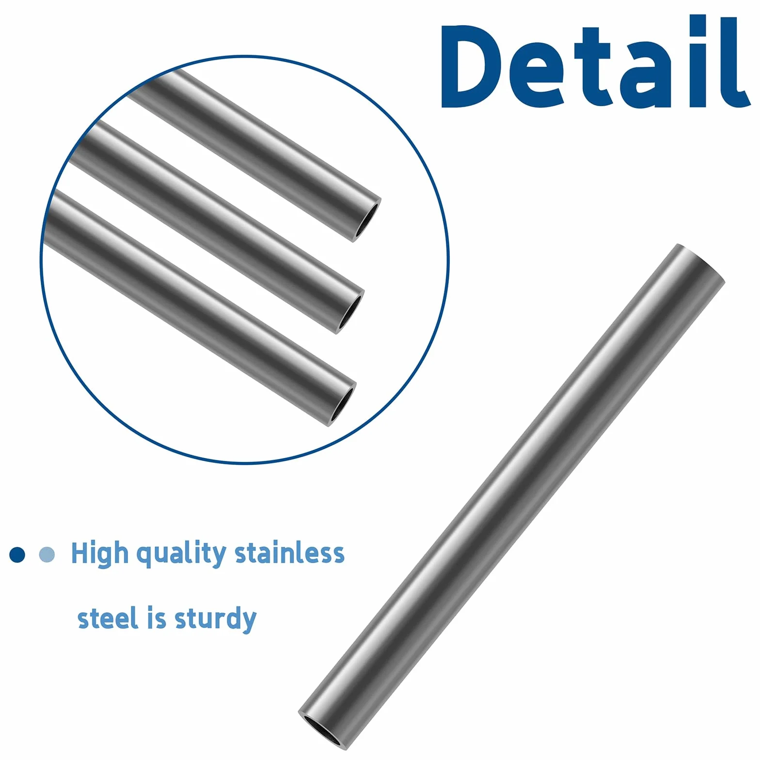 2 pezzi Tubo rotondo in acciaio inox 19mm OD,15mm ID, 2mm spessore parete,300mm lunghezza per le industrie automobilistiche