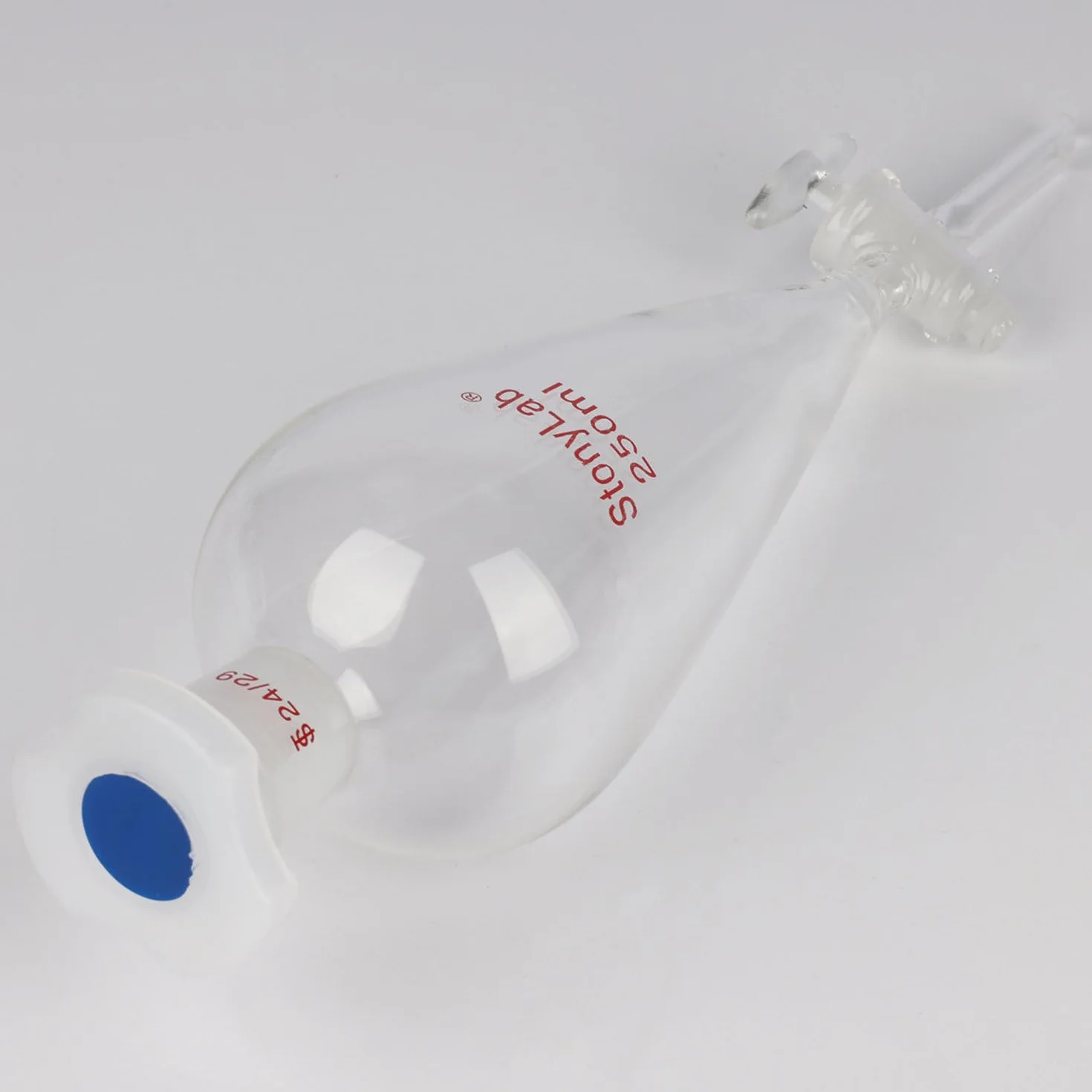 stonylab Lmbuto Separatore con Rubinetto in Vetro, Imbuto in Borosilicato con Giunto 24/29 per Separazione Accurata di Liquidi in Laboratorio, 250 ml