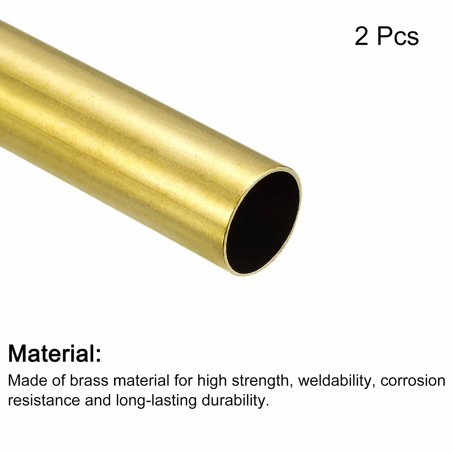 QUARKZMAN Ottone Tubo 14mm OD 0.5mm Parete Spessore 100mm Lunghezza Rotondo 2pz