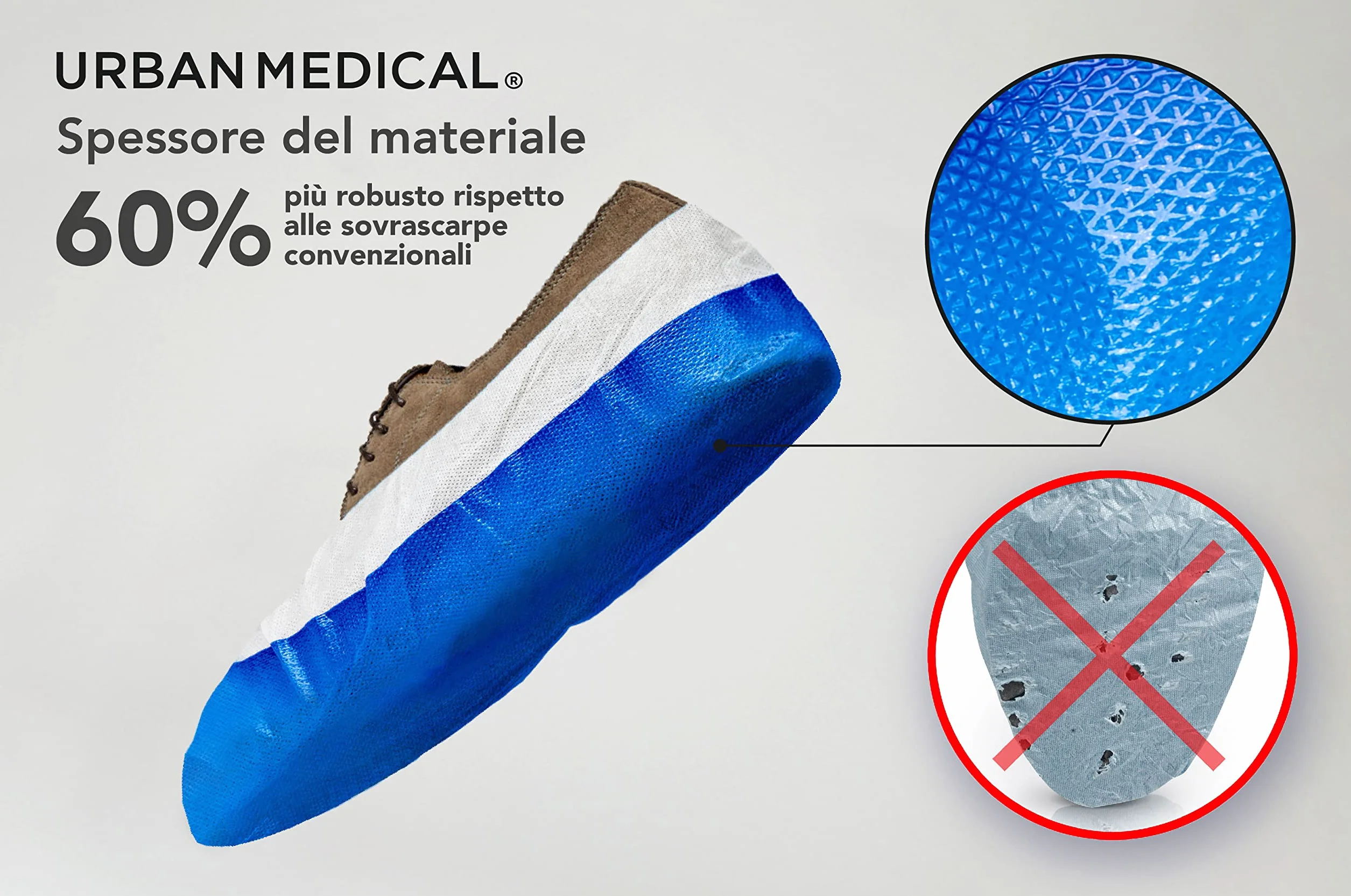 Copriscarpe Extra Forti Monouso Riutilizzabili 12 g Suola Antiscivolo Impermeabile Antistrappo Sovrascarpa Onesize