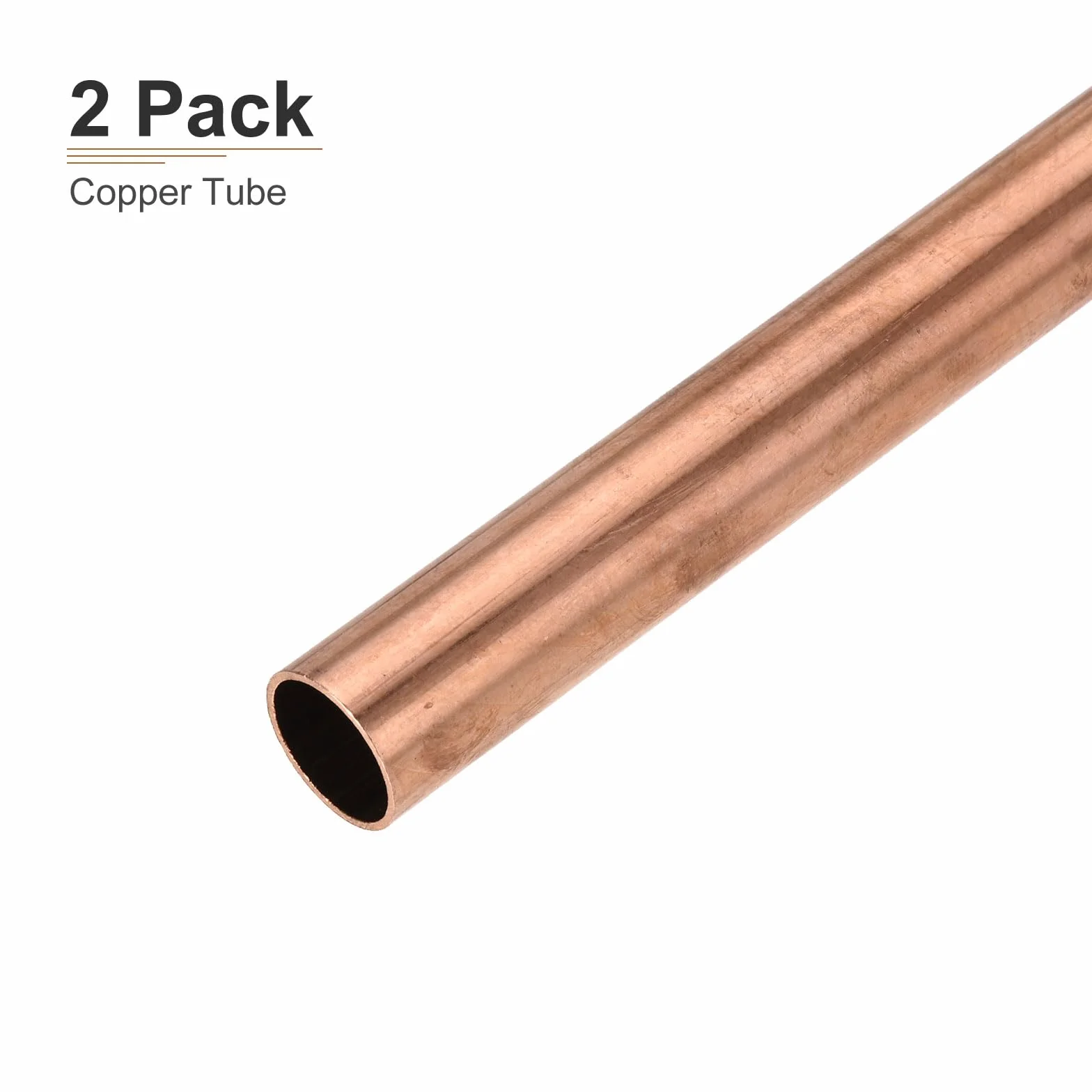 DTGN 20mm x 1mm x 200mm(ODxMuro TxL) Rame Tube - 2pz - Buono per Macchinari Attrezzature Bricolage decorazionetivo Telaio - Rotondo Metallo Tubi