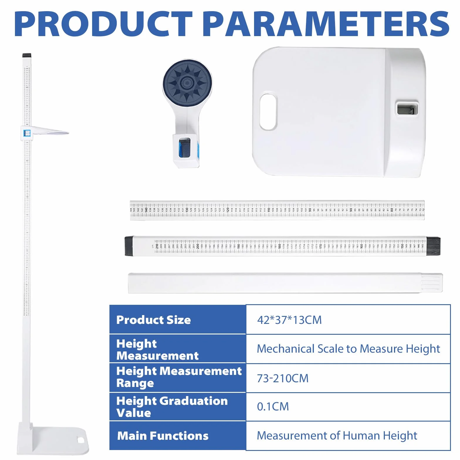 Stadiometro Portatile 20-210 cm Barra di Misurazione Altitudine Digitale Altimetro Medico Display Doppia Scala