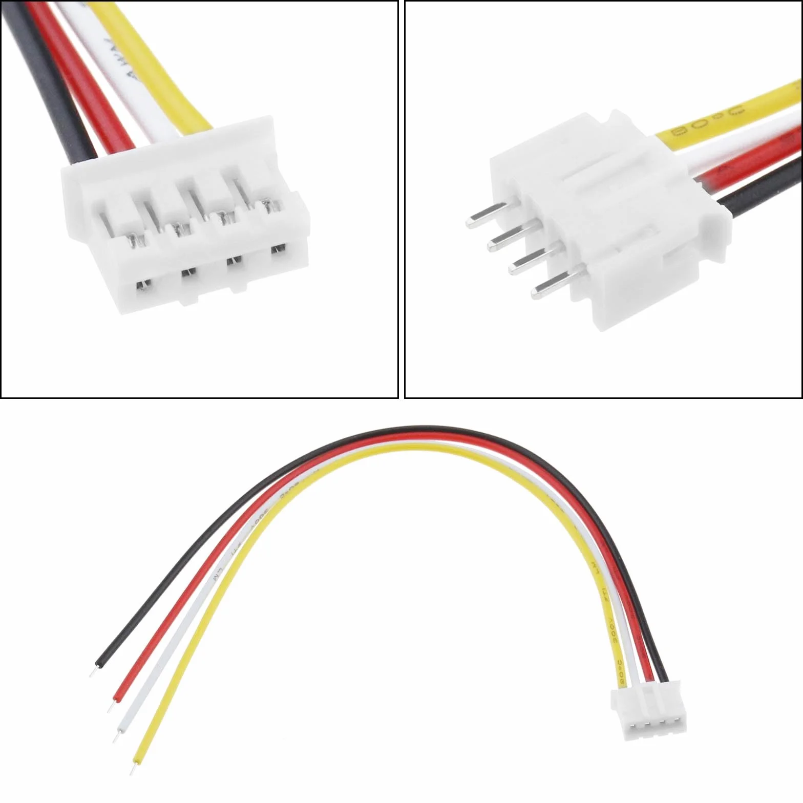 Create idea 20 Set JST 2.0 PH Connettore A 4 Pin Include 20 Pezzi Mini Connettore Femmina A 4 Pin Con Cavo Da 150mm E 20 Pezzi Micro Connettore Maschio A 4 Pin