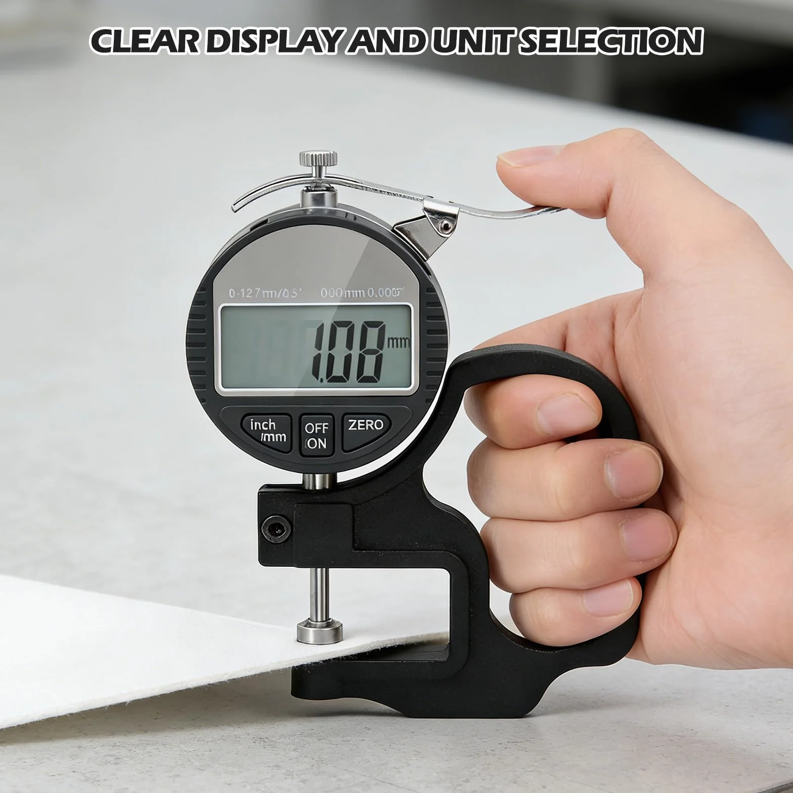 Misuratore di spessore digitale 0-12,7 mm precisione 0,01 μm portatile calibro spessore