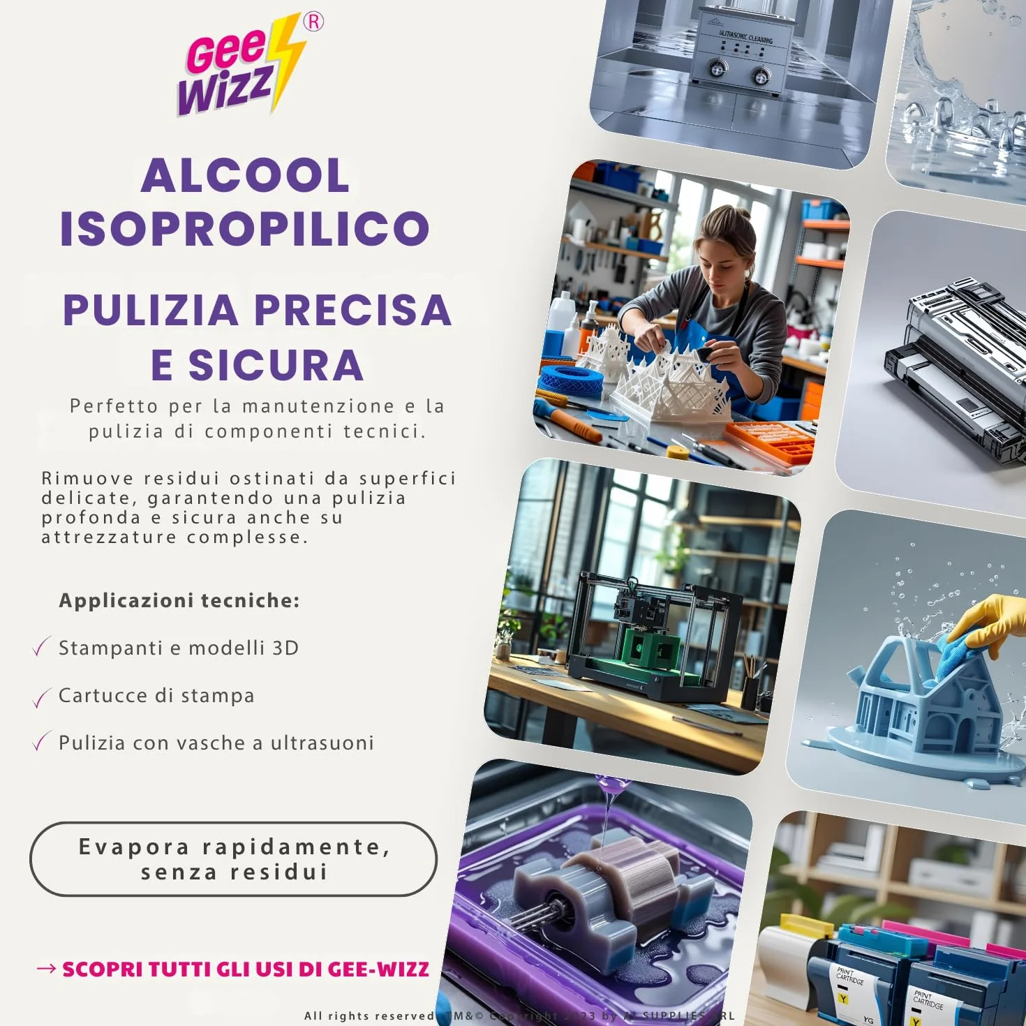 Alcool Isopropilico Puro 5 L Detergente Multiuso per Pulizia Elettronica