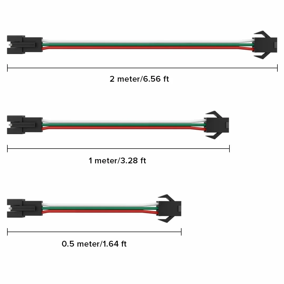 BTF-LIGHTING 3 Pin 20AWG JST SM LED Connettore 5pcs Maschio Femmina Cavo 2m per WS2812B WS2811 Striscia LED