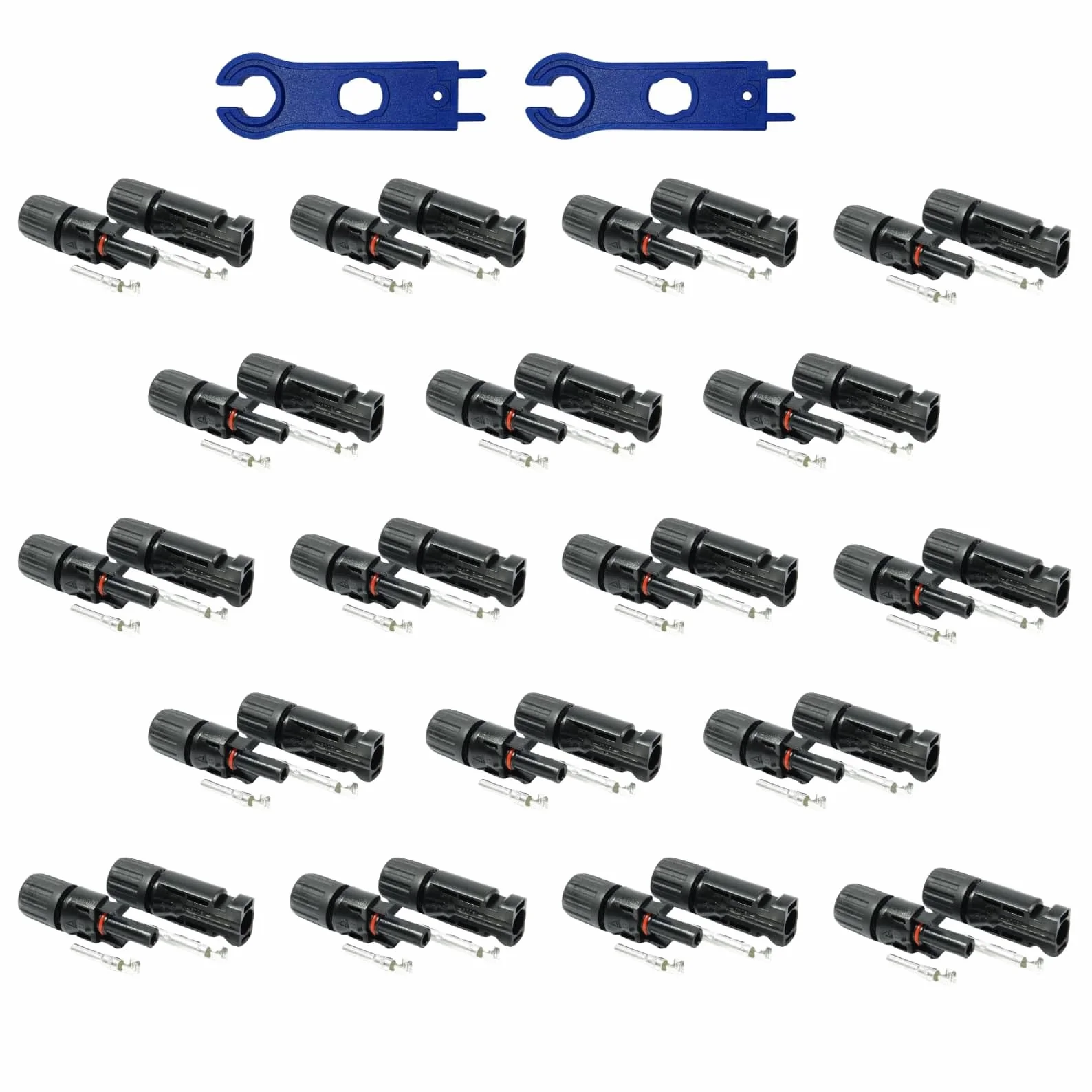 SOLARTRONICS 12 paia di connettori solari, maschio/femmina, connettori per pannello solare per cavi, IP67, impermeabili, spina PV compatibile con MC4, connettori per cavo solare da 4 mm² – 6 mm² con