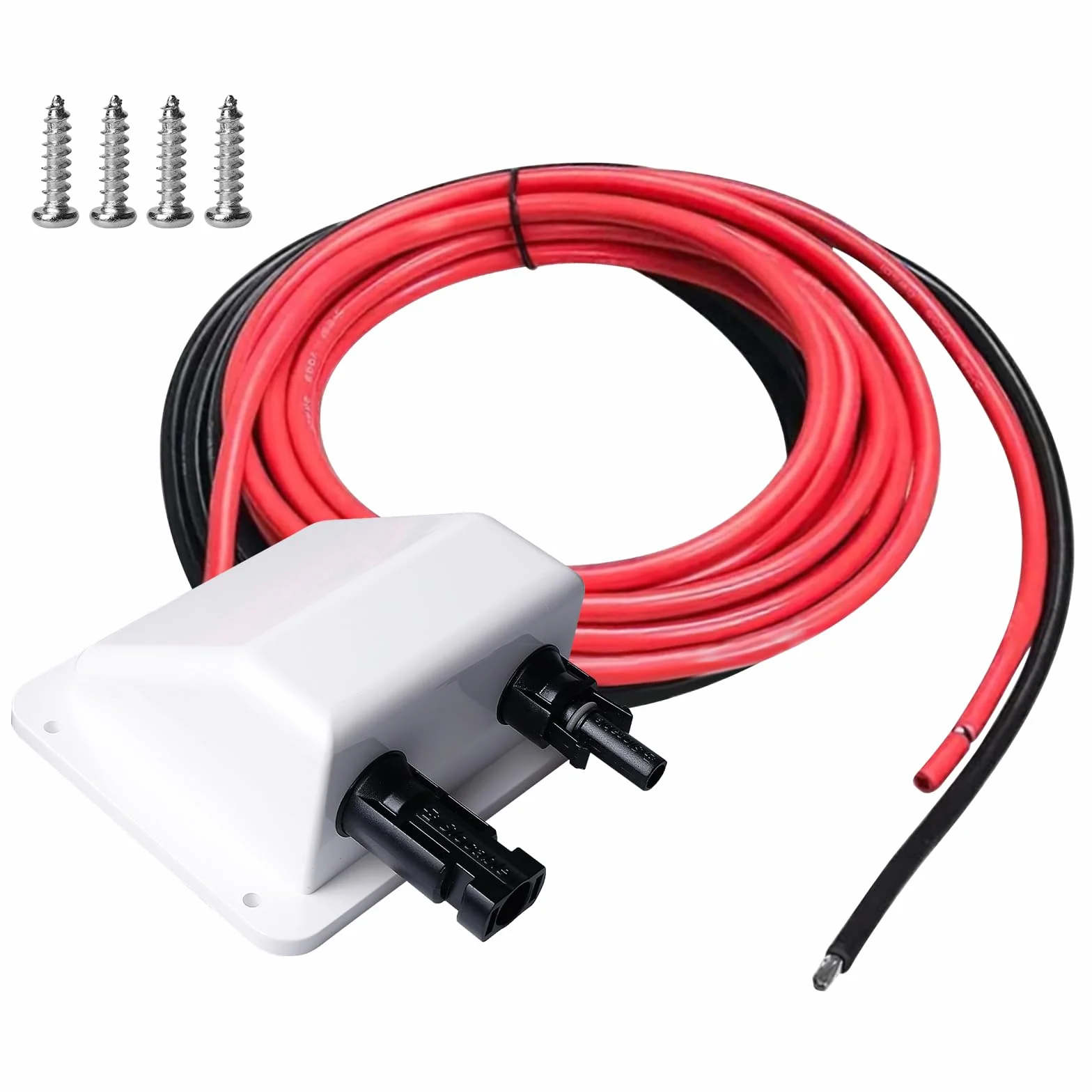 Passacavo a energia solare, doppio passacavo solare, resistente ai raggi UV, passacavo solare con cavo in rame flessibile da 10 m, per camper, barche, roulotte, marine