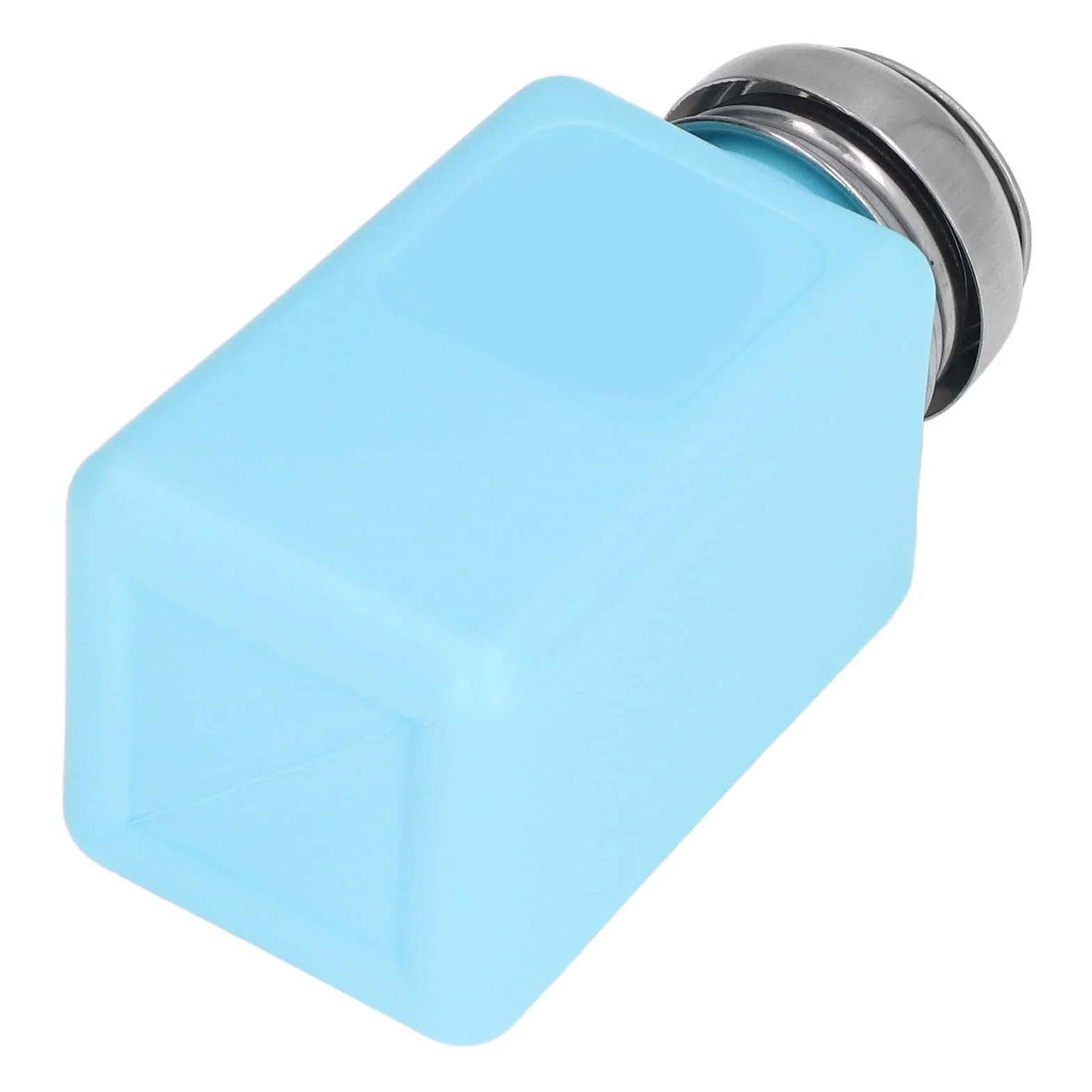 Erogatore di Solvente 200 ml ESD Sicuro, Flacone con Pompa in Acciaio Inossidabile Blu