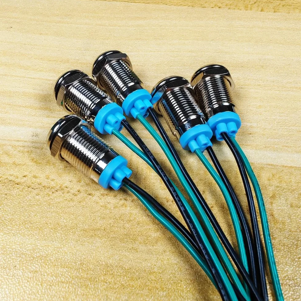 Gebildet 5pcs 10mm LED Indicatore Luminoso in Metallo 3V-4.5V-5V-6V-7.5V-9V Lampada di Segnalazione Impermeabile con Filo,Rosso