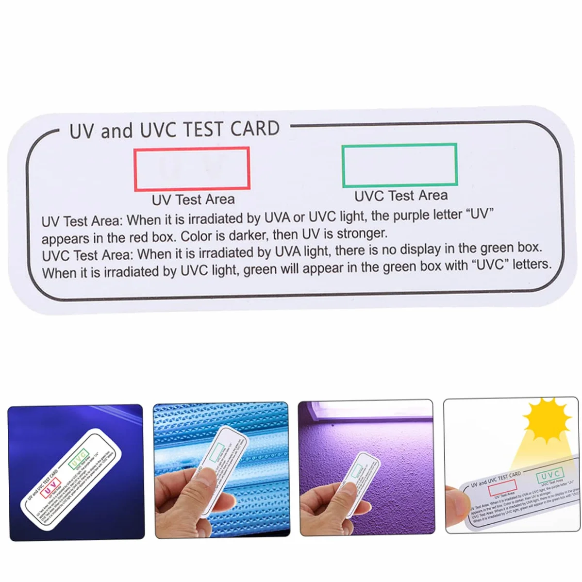Alipis 5 Set Scheda Uv Test Leggero Striscia Reattiva Uva Schede Di Prova Uvc-uva Scheda Indicatrice Scheda Di Rilevamento Uv Schede Indicatrici Uvc-uva Indicatore Led Carta 5 Pezzi*5