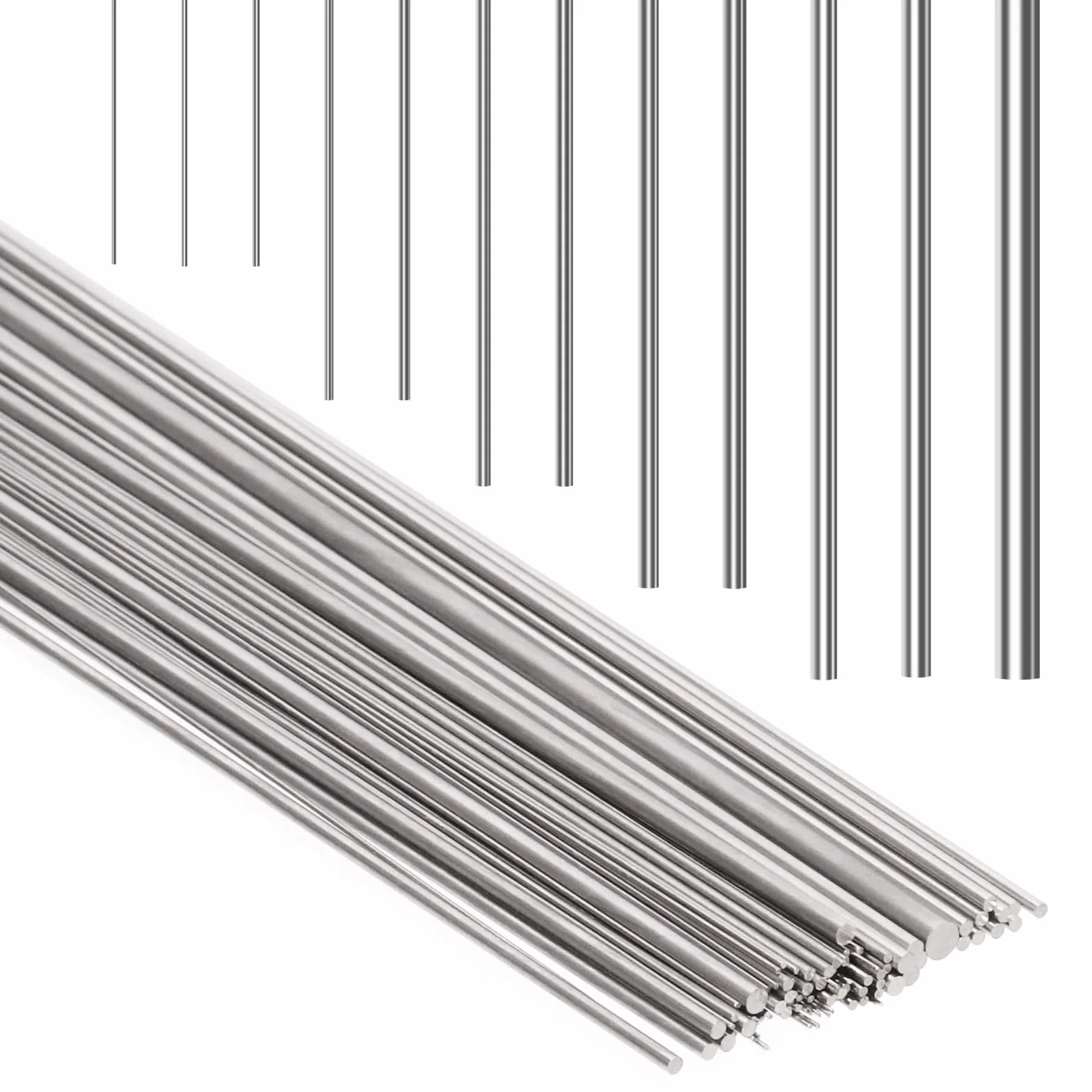 Set di 104 aste rotonde in acciaio inox, filo a molla diritta in acciaio duro, diametro 0,3 mm, 0,4 mm, 0,5 mm, 0,6 mm, 0,8 mm, 1 mm, 1,2 mm, 1,4 mm, 1,6 mm, 1,8 mm, 2 mm, 3 mm