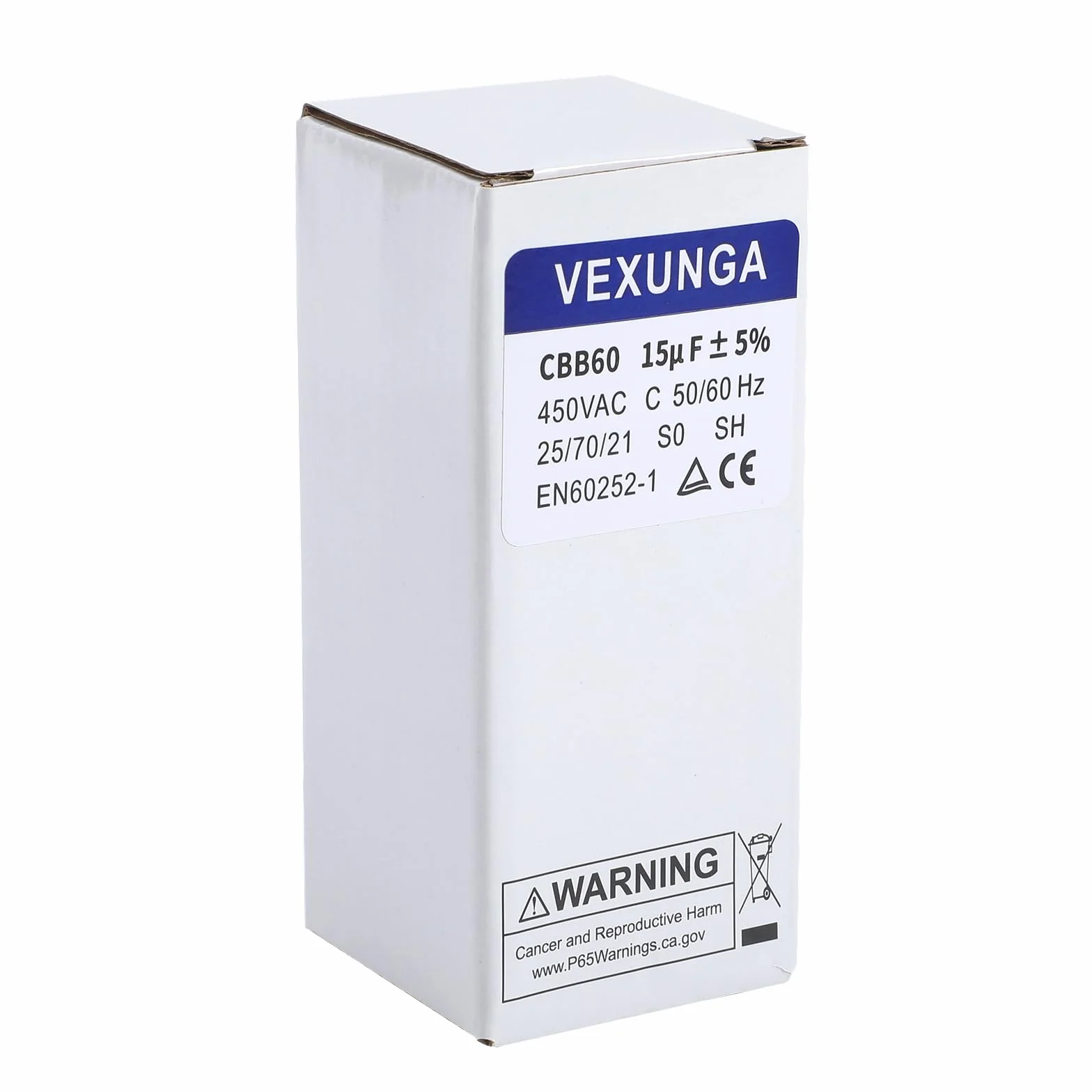 Condensatore Avviamento 15uF 450V VEXUNGA CBB60 AC per Motore Elettrico 40x70mm 50/60Hz