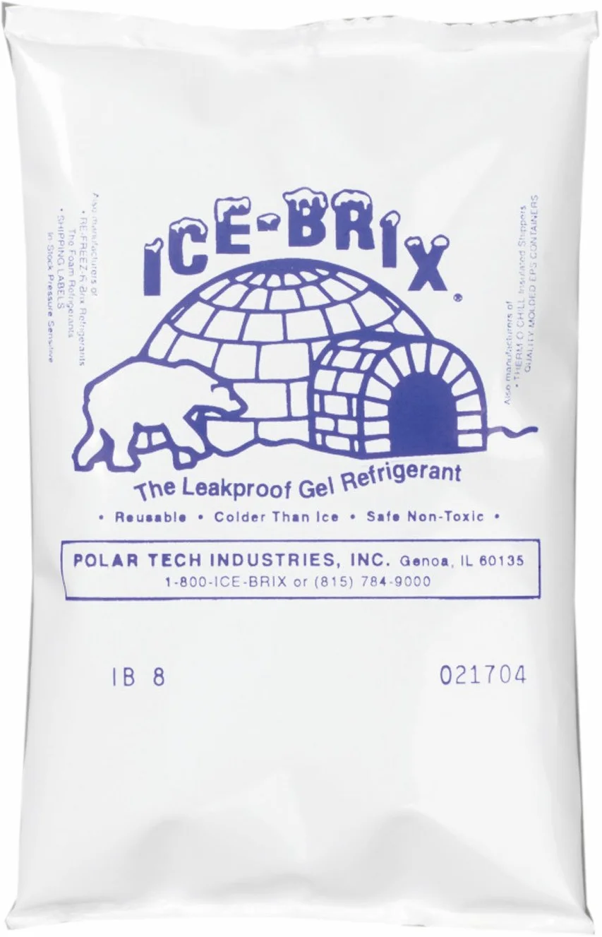 Polar Tech IB6 Ice Brix - Confezione di 48 refrigeranti in gel viscoso a tenuta stagna, 10,2 cm di lunghezza x 15,2 cm di larghezza x 1,9 cm di spessore