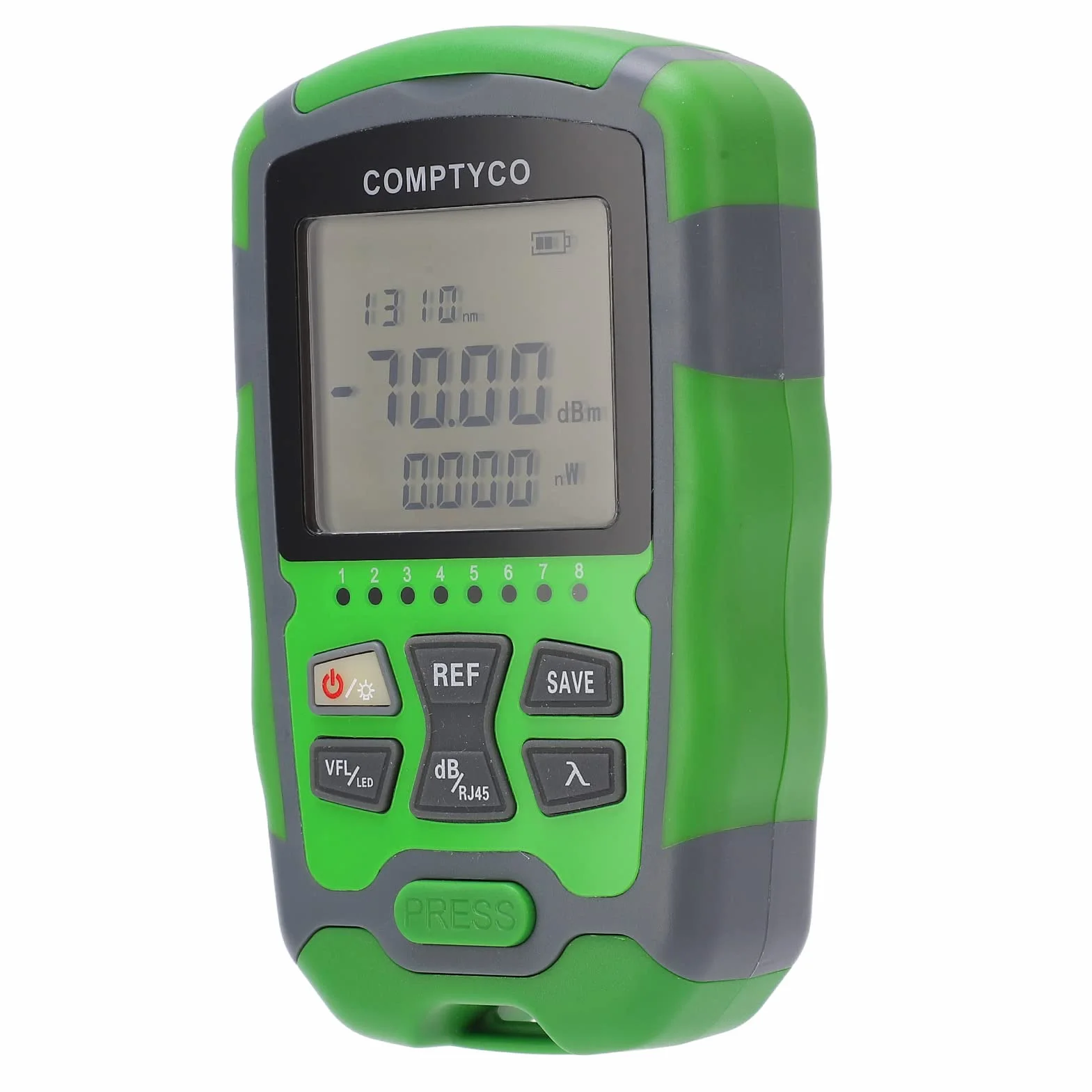Misuratore di Potenza Ottica, Misuratore di Potenza in Fibra Ottica -70~+10 DBm, Tester di Potenza per Cavi in ​​Fibra Ottica Portatile con Sorgente di Luce Rossa, Test di Rete RJ45 e Luce a LED e