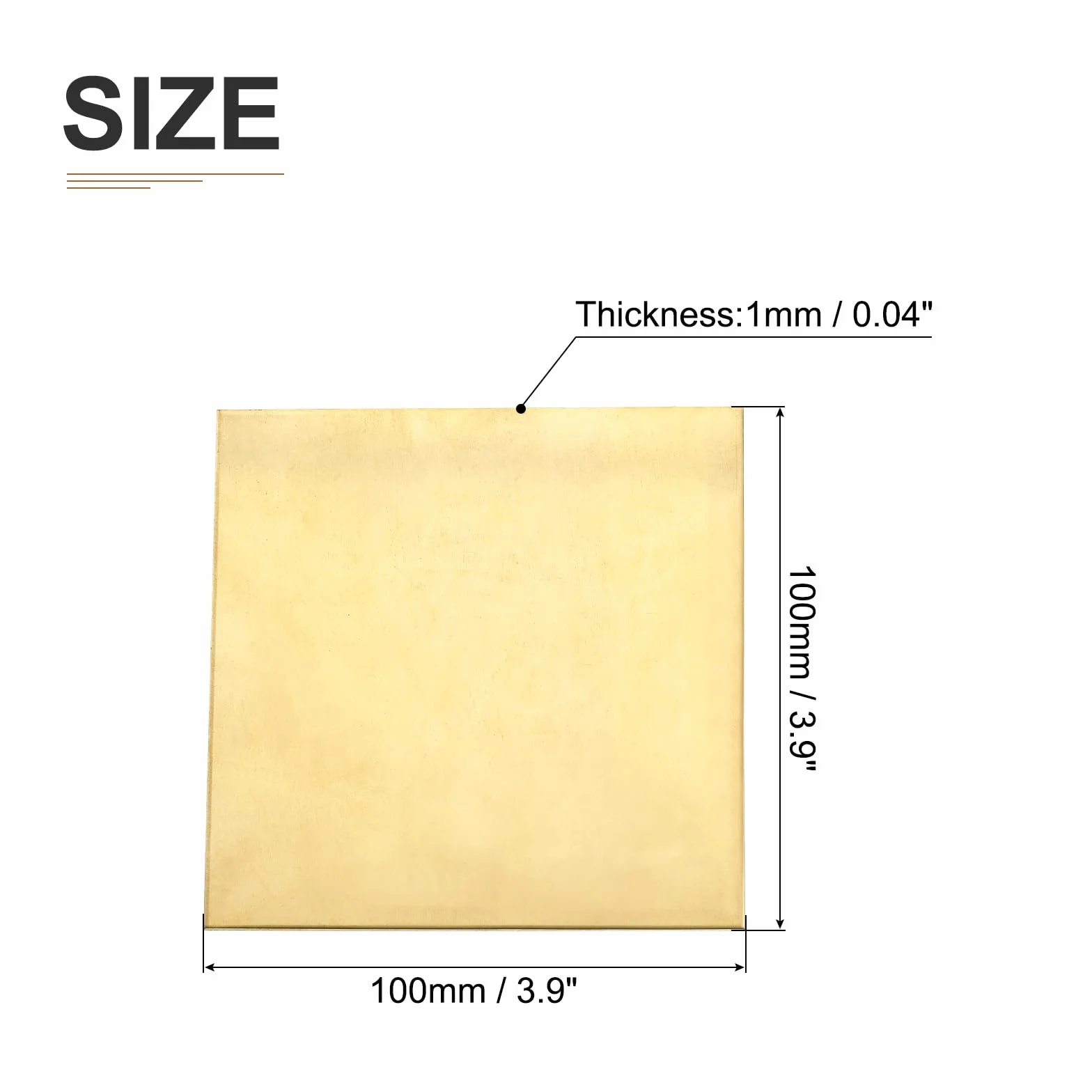 DTGN 100x100x1mm(LxWxT) Ottone Fogli - 2pz - Ottimo per Creazione Macchinario Parti - Metallo Ottone Piastre