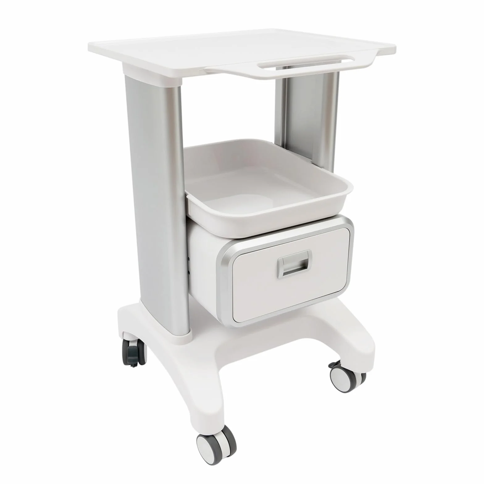 Carrello medico con cassetti, medico con 4 ruote universali a basso rumore, carrello cosmetico con 2 pallet, carrello da laboratorio medico dentale, carrello per attrezzi con vano