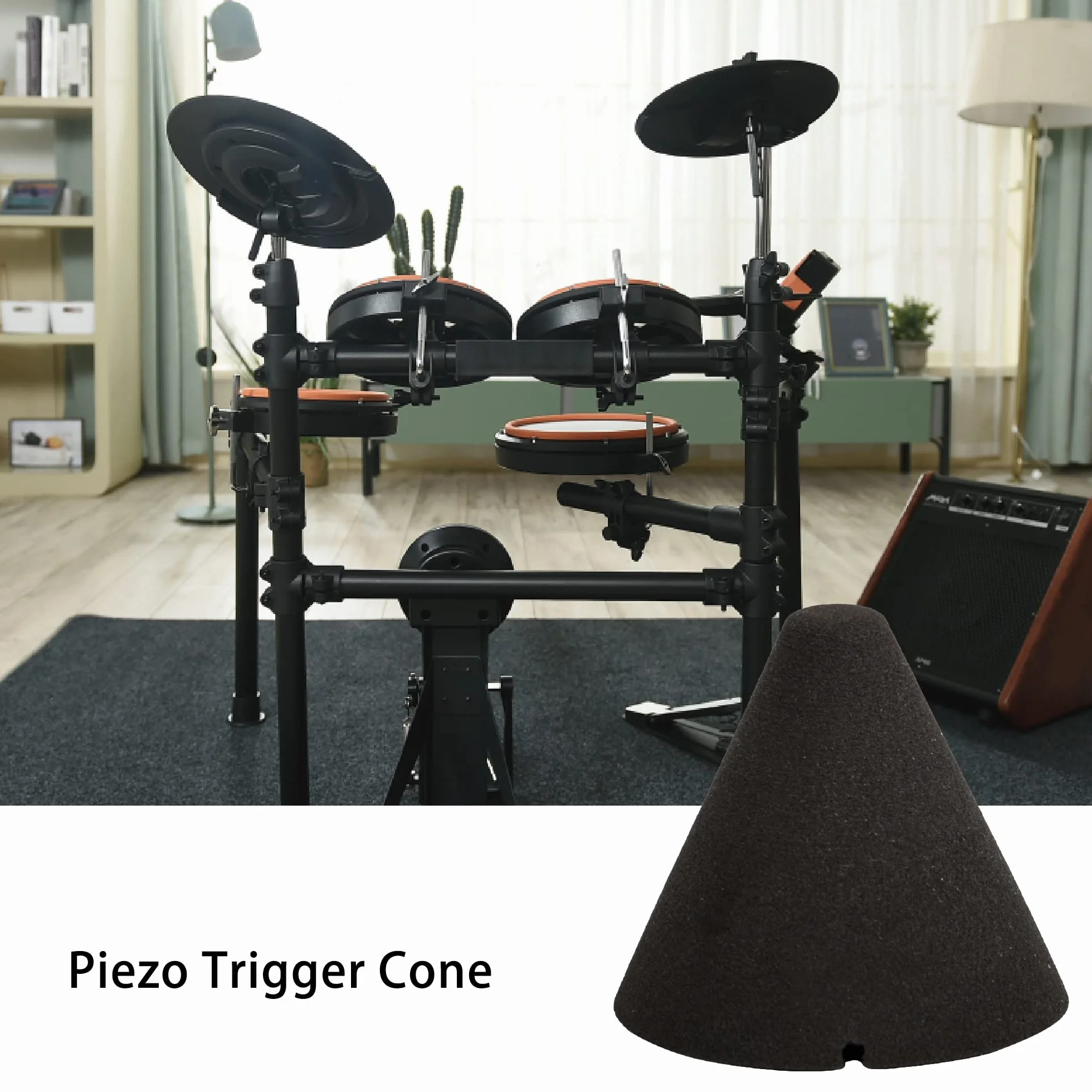 Cono in schiuma a innesco piezoelettrico da 3,5 x 3,7 cm, per strumenti elettronici a tamburo, confezione da 10