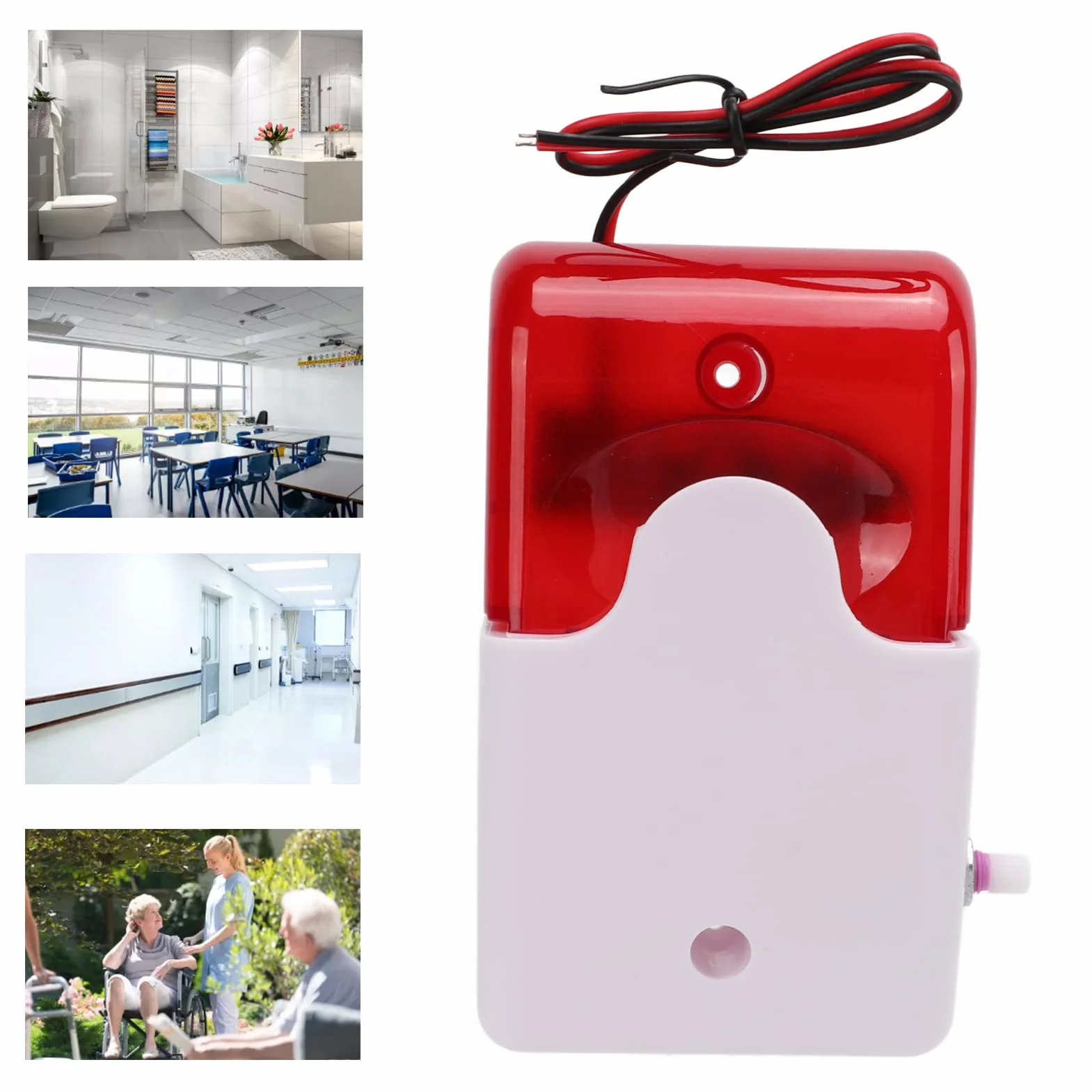 Sound Light Allarme lampeggiante 110 DB High Decibel, corno di allarme regolabile per luoghi pubblici, emergenza, evacuazione, allarme di sicurezza (220 V)