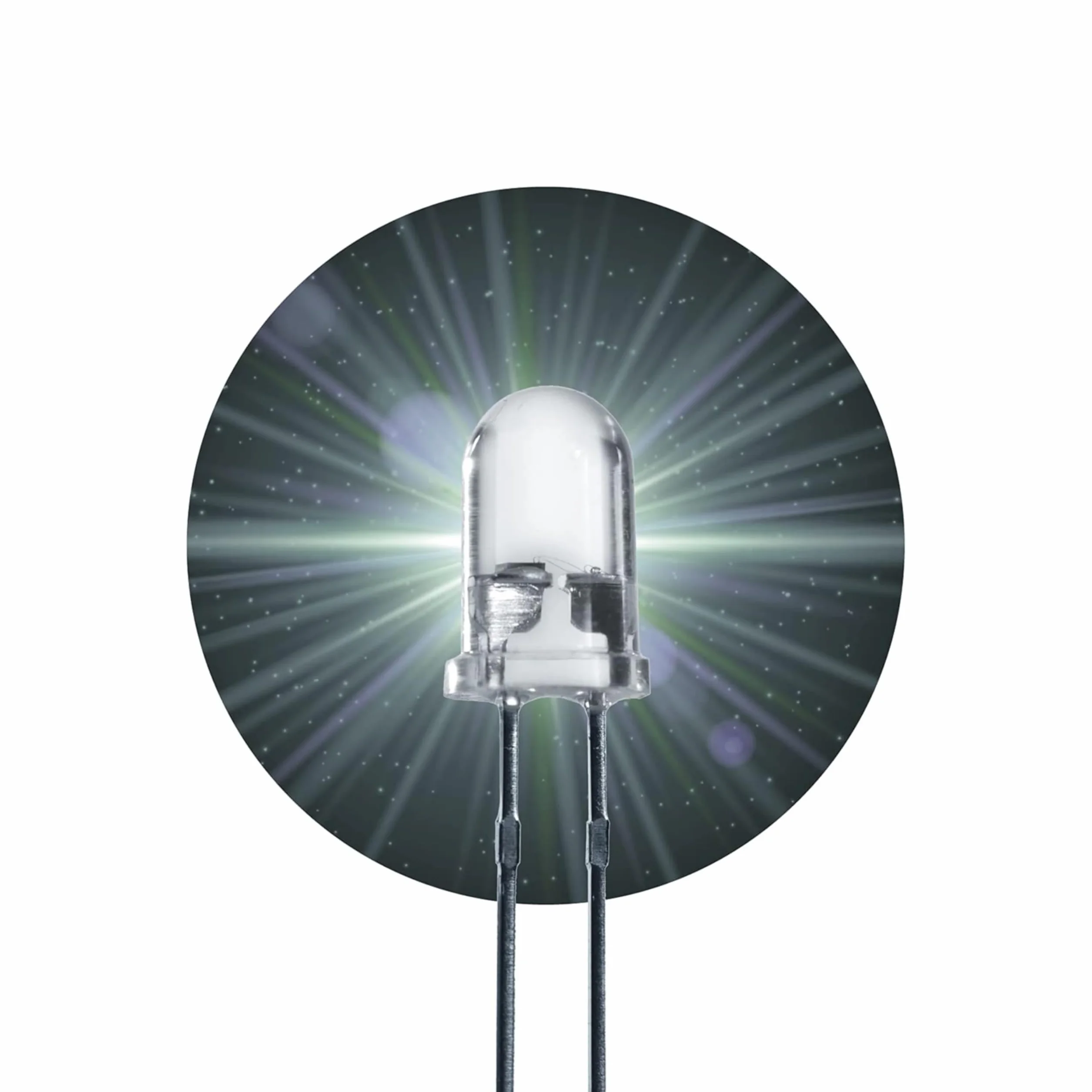 Diodi LED 5mm Bianco 25.000 mcd 50 sztuk 2-3 V 2 Pin
