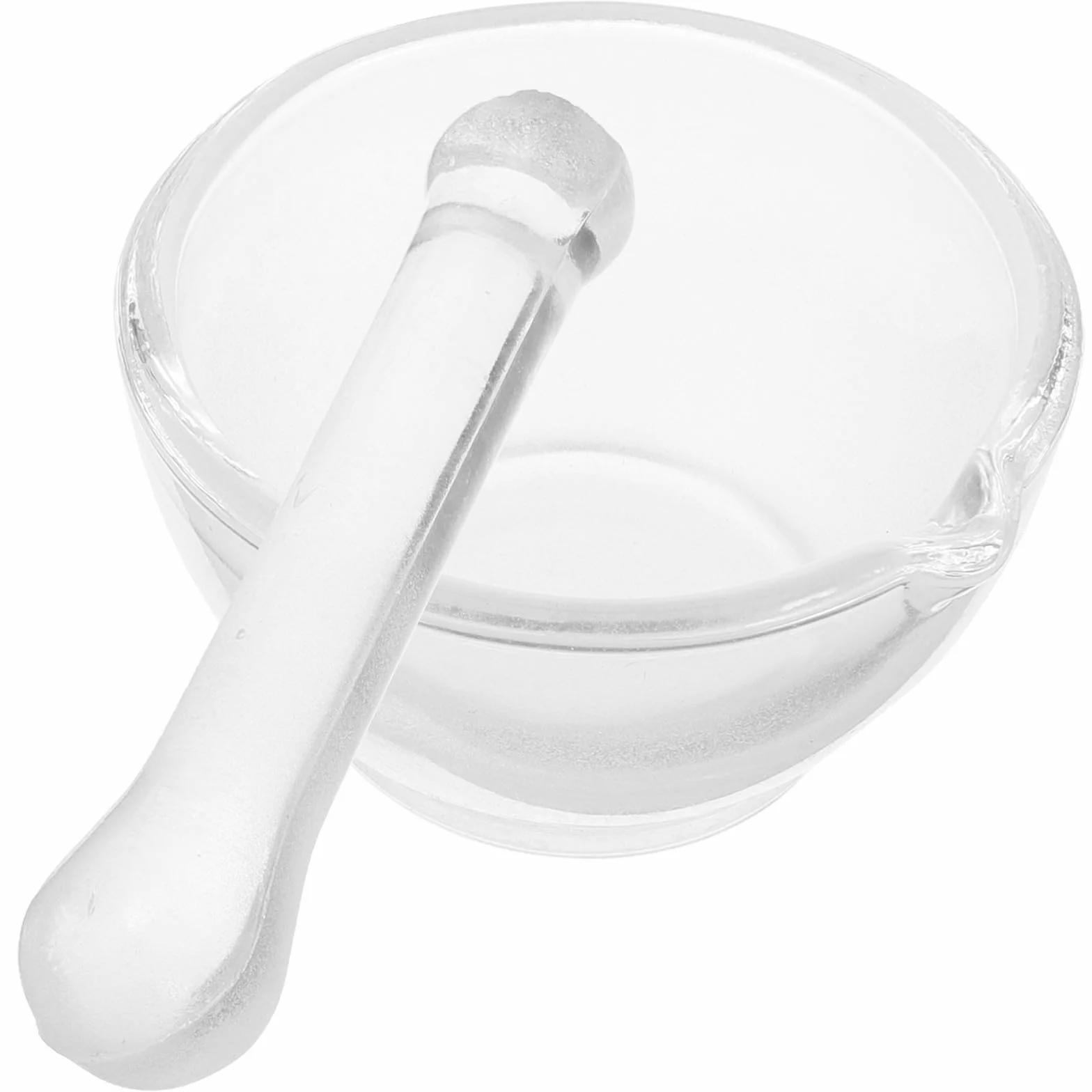 Mortaio di vetro con pestello 60 mm in vetro medicinale ciotola macina per laboratorio e cucina pentola per compresse e polveri chimiche