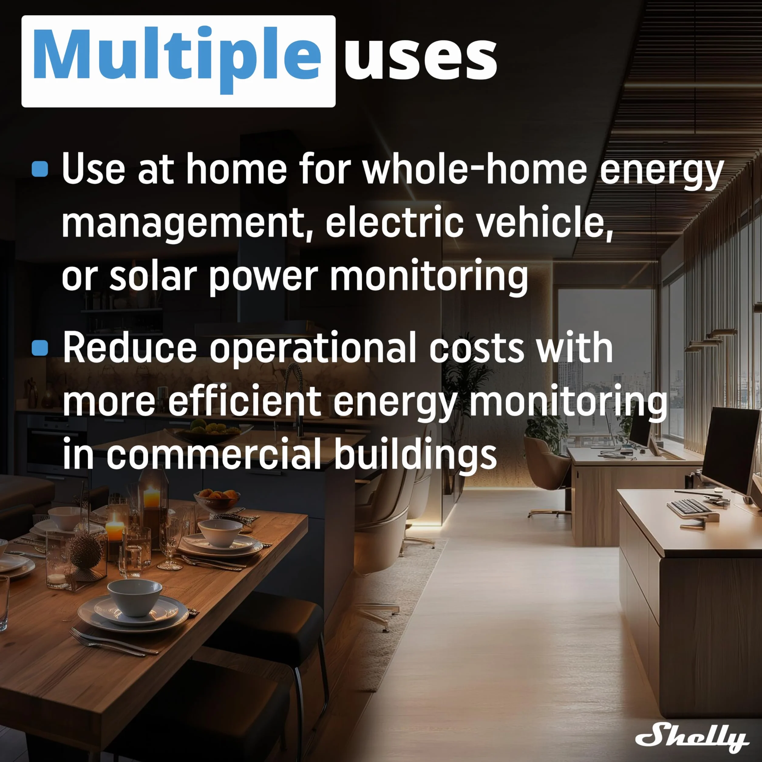 Shelly Pro 3EM-3CT63 Contatore di Energia Intelligente WiFi LAN Trifase 63A Monitoraggio Solare Rete