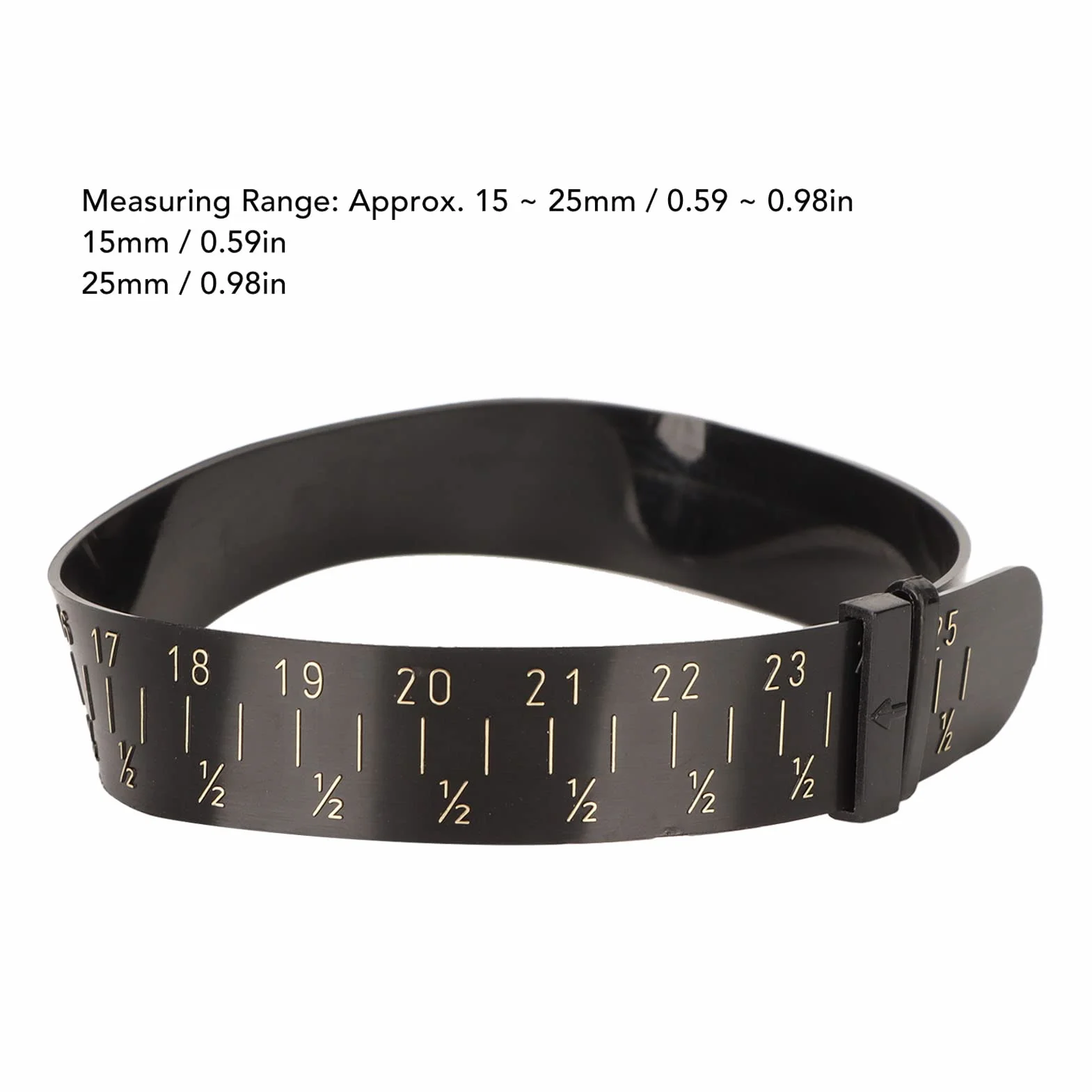 Calibro per Braccialetti 15-25 mm Misuratore Doppia Scala Plastica Strumento Dimensionamento Bracciali
