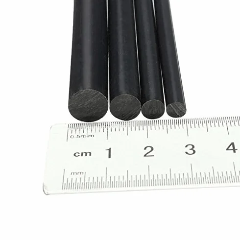 EsportsMJJ Barre di Nylon Nere Lunghe di Lunghezza di 100Mm Che progettano la Barra Rotonda di plastica di 5/6/8 / 10Mm di Barre - 5mm