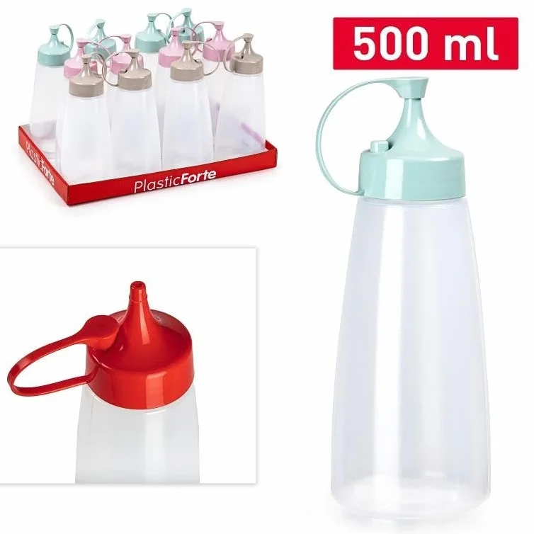 PlasticForte 1 Pezzo Bottiglia Dispenser Texas 500 ml 3 Colori Disponibili