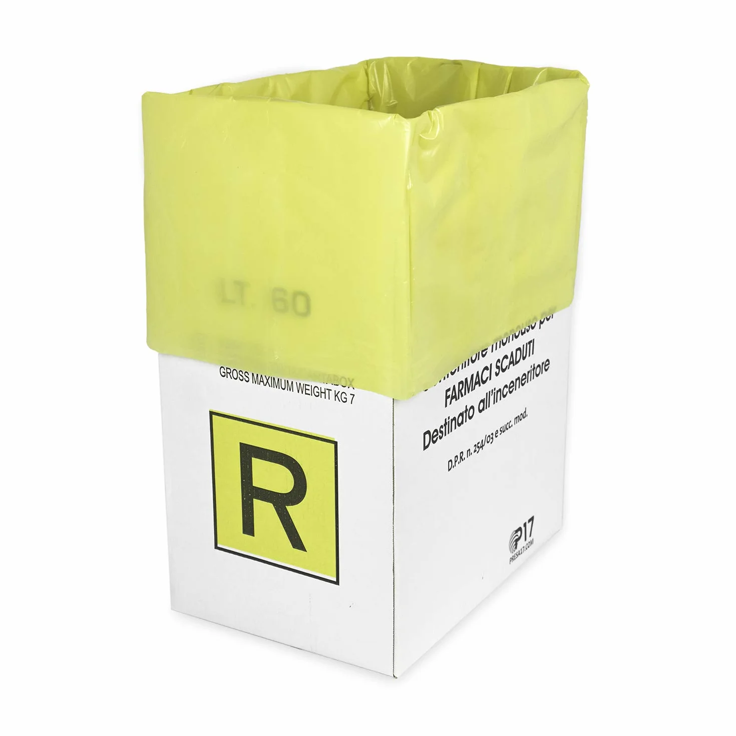 Portarifiuti farmaci scaduti set 5 pz contenitore monouso 60 Litri