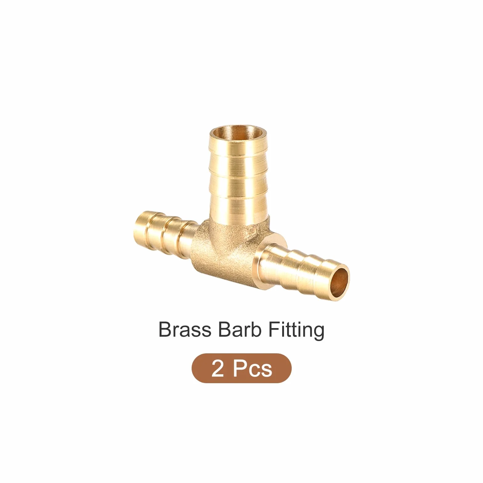 METALLIXITY Forma T Ottone Barra Raccordo (8mm x 12mm x 8mm) 2pz, Barra Riduttore - per Carburante Aria Acqua Olio Gas
