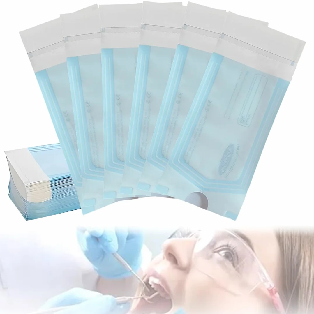 50 Pezzi Sacchetto di Sterilizzazione, 130 * 57mm Sacchetti per Sterilizzazione Autoclave, Buste Autosigillanti per Sterilizzazione, Buste Sterilizzazione Autoclave per Strumenti Pulizia