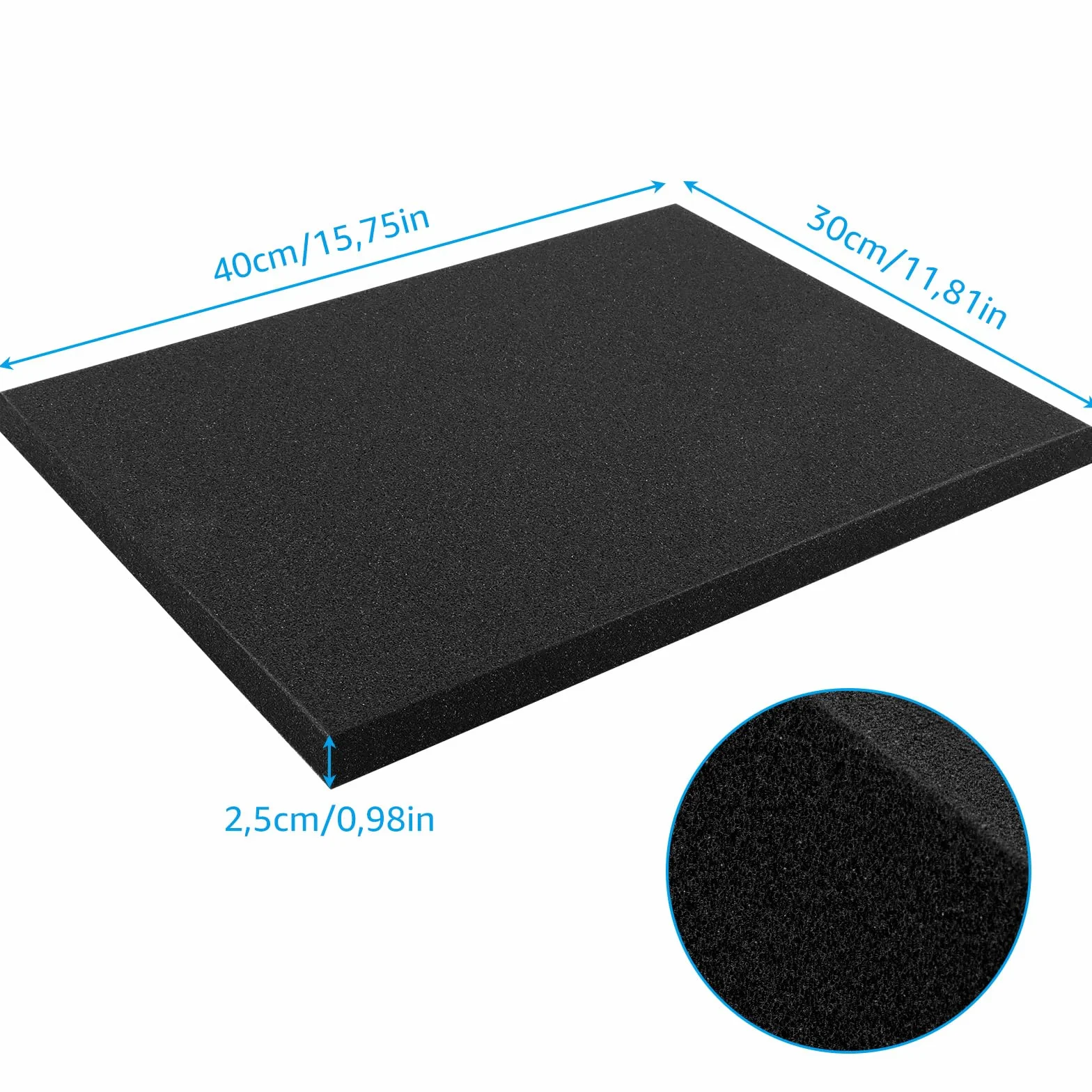 Inserti in schiuma per valigetta 400x300 mm 25 mm, 6 pezzi