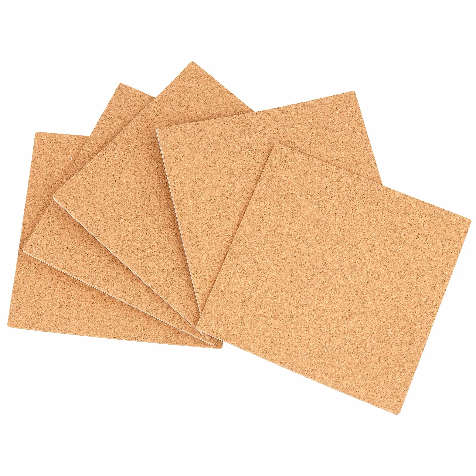 FUNSUEI Sottobicchieri in Sughero 15x15 cm 2 mm per Tazze da Caffè Vino Tè autoadesivi