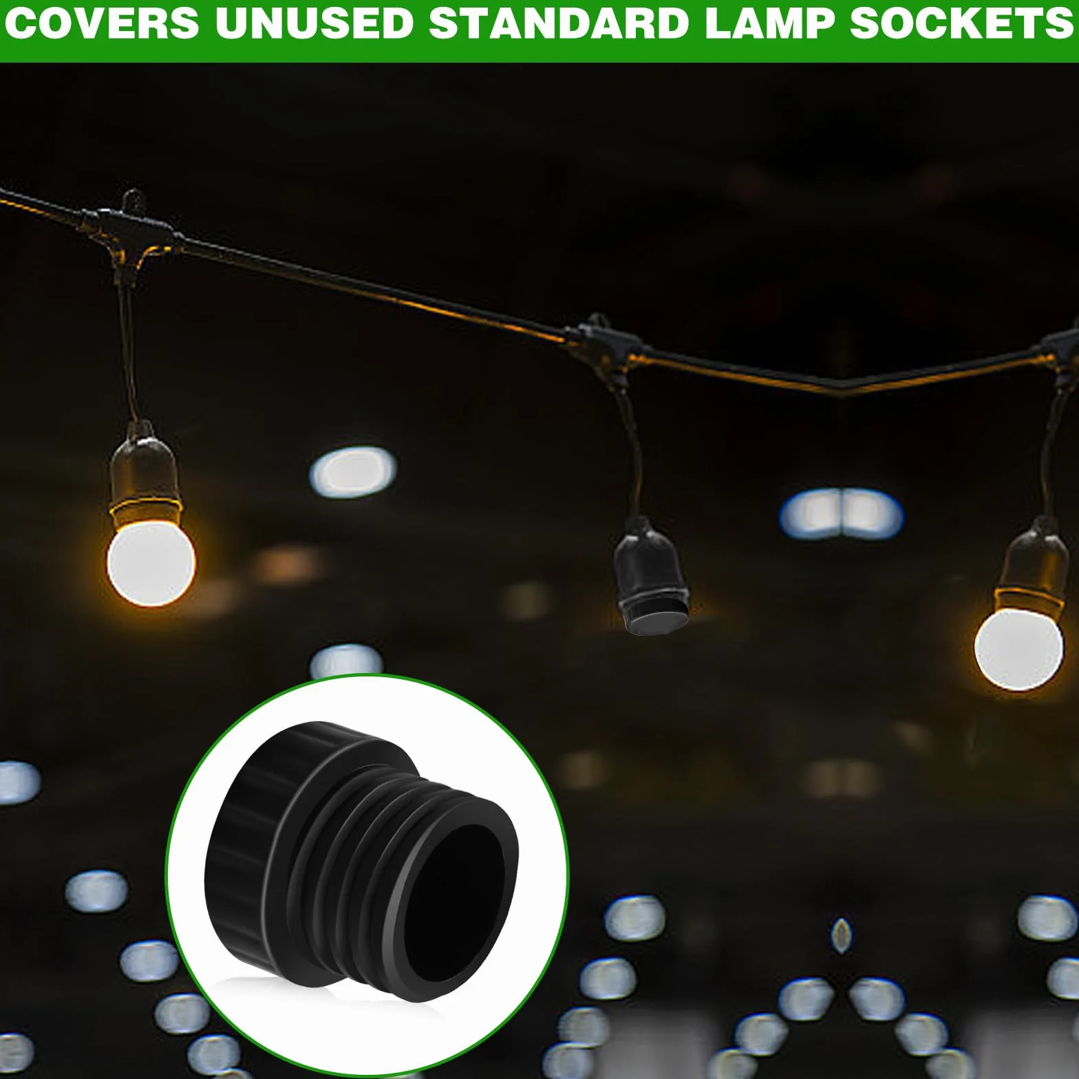 6 coperture per portalampada – Tappi di sicurezza per prese inutilizzate, proteggono le luci delle stringhe